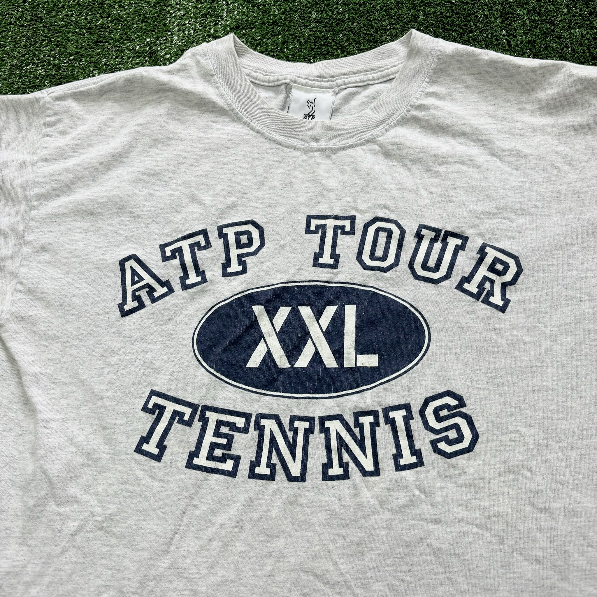 Vintage T Shirt Mens Medium Grey Graphic Print 90s Tennis