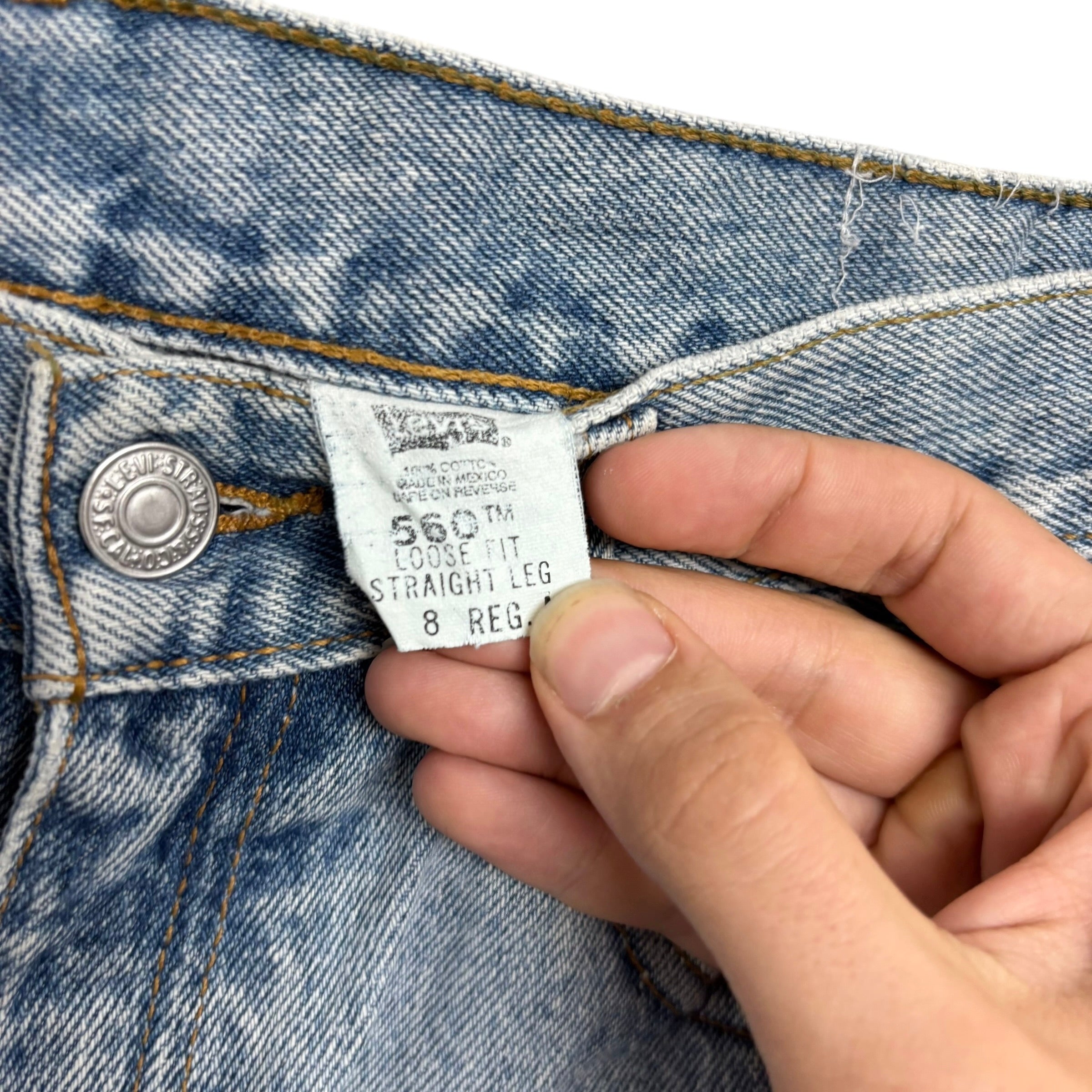 Levis 560 Jeans W28 L32 Womens Light Blue Relaxed Straight Vintage Denim