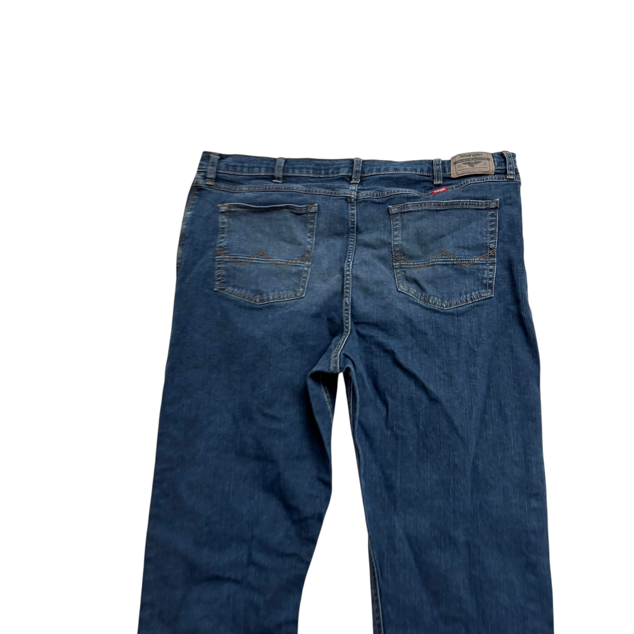 Wrangler Jeans W42 L30 Mens Dark Blue Regular Straight Fit Stretch Denim