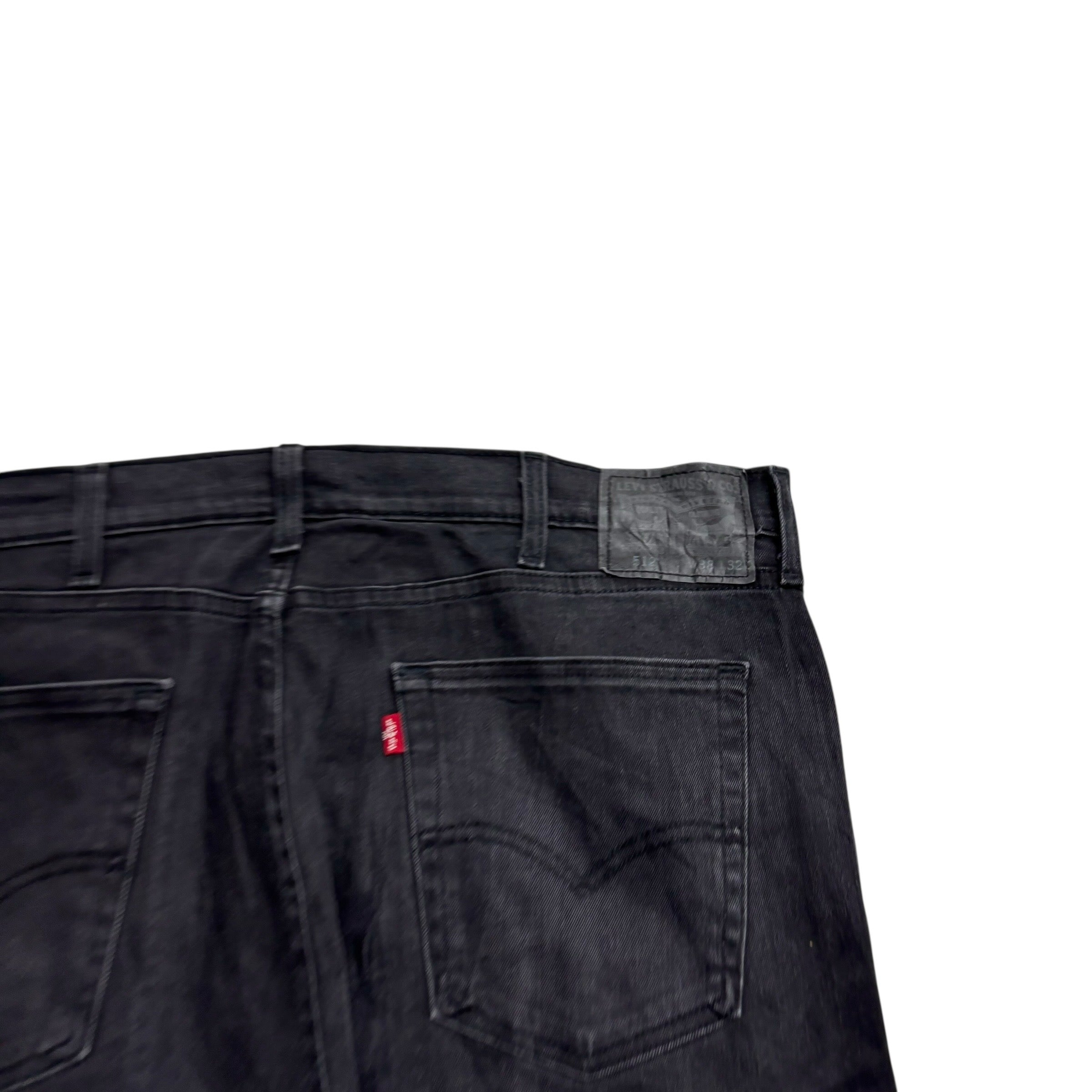 Levis 512 Jeans W38 L32 Mens Black Slim Tapered Fit Stretch Denim