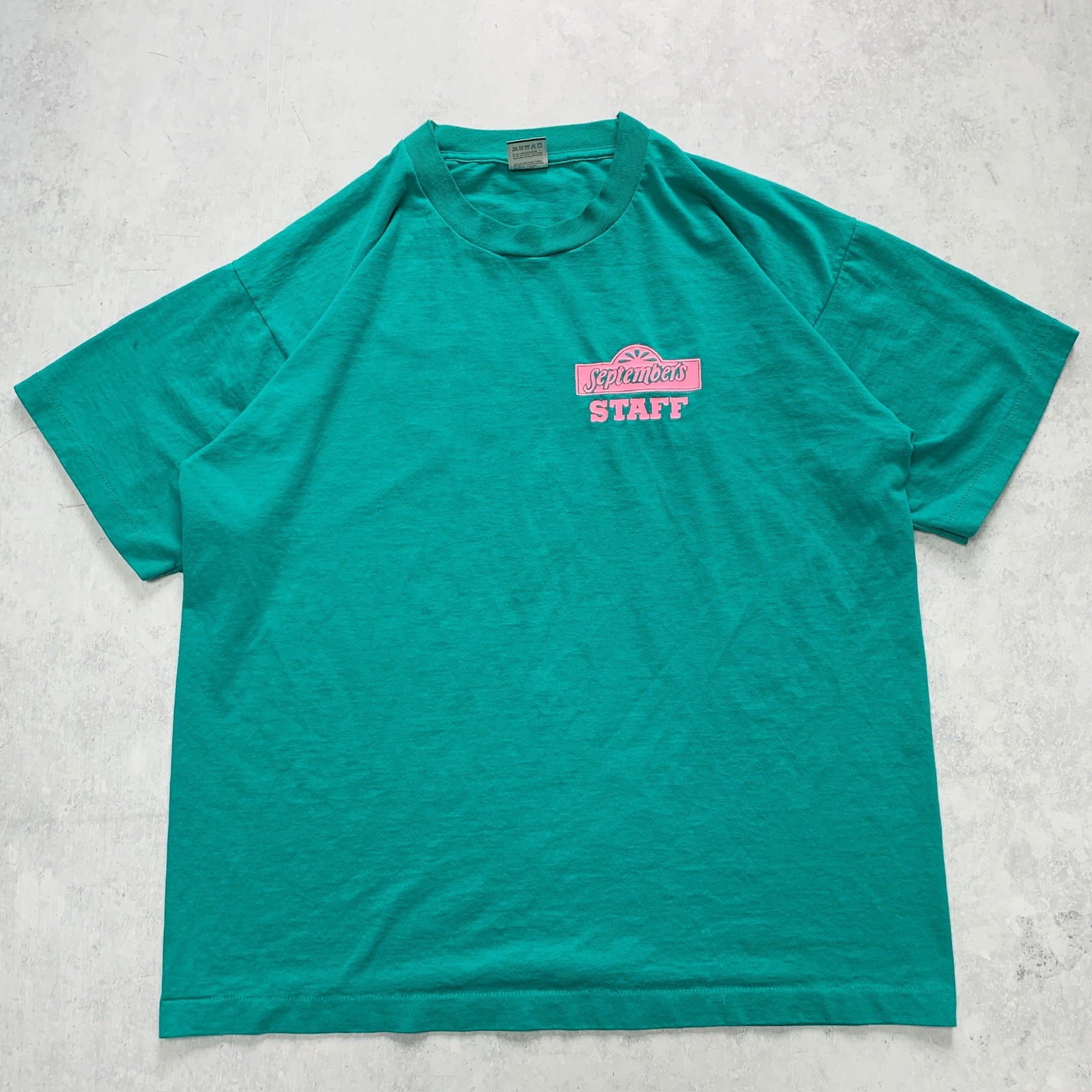 Vintage T Shirt Mens XL Teal Green Single Stitch Graphic Print 90s USA