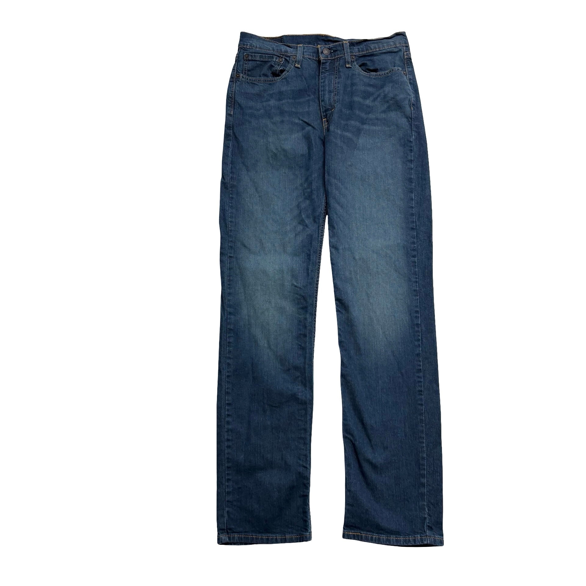 Levis 514 Jeans W32 L34 Mens Dark Blue Regular Straight Fit Stretch Denim (E)