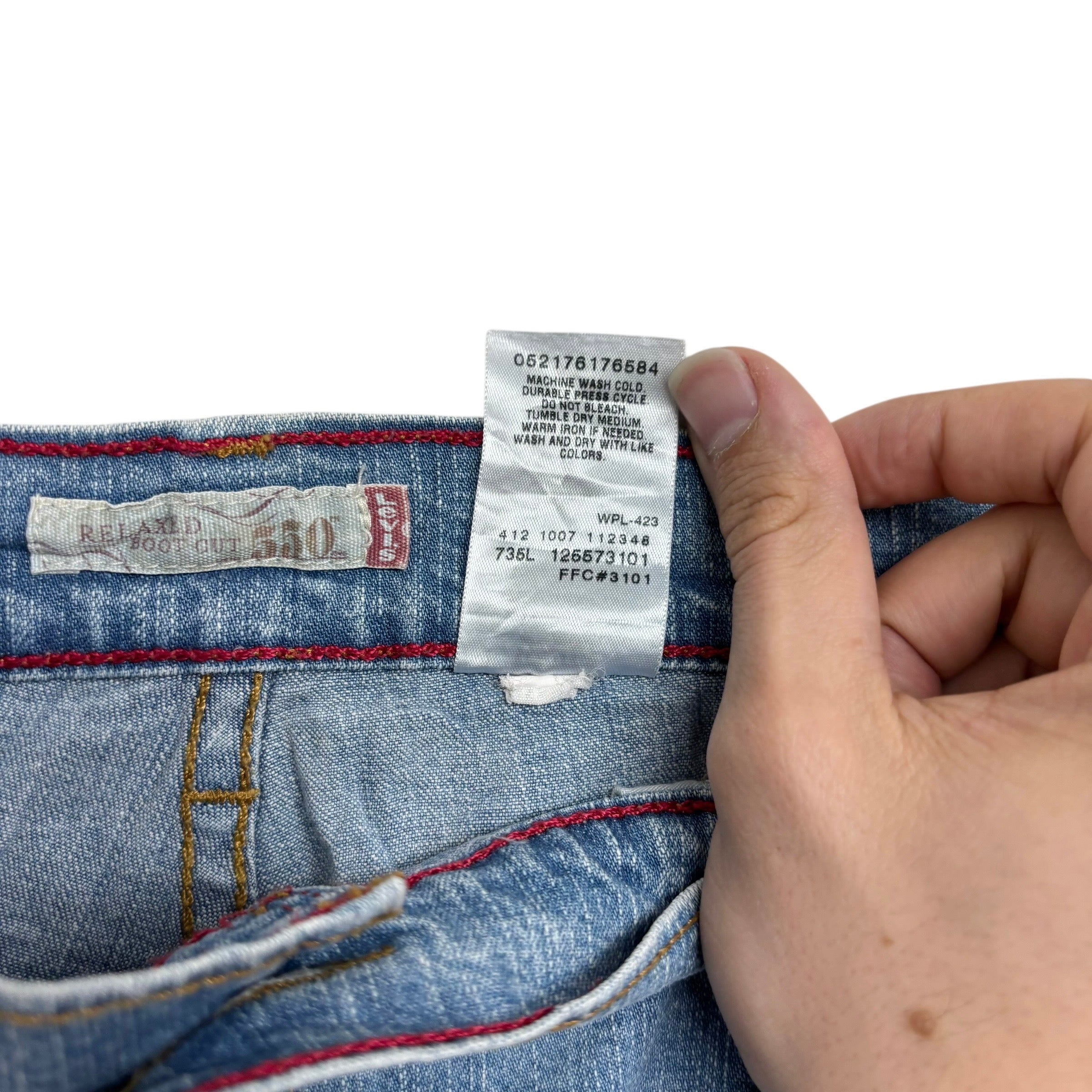 Levis 550 Jeans W32 L27 Womens Relaxed Bootcut Light Blue Stretch Y2K (E)