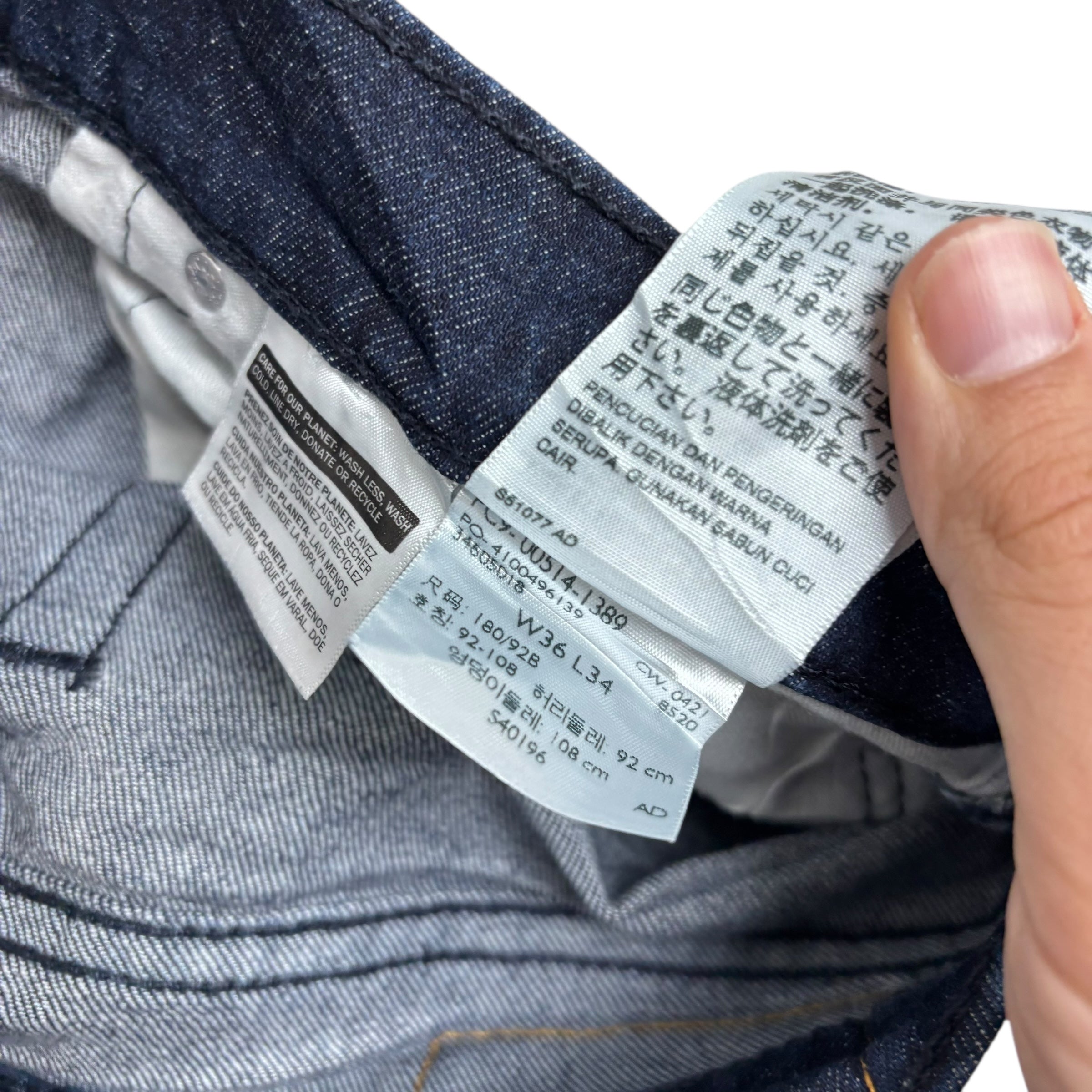 Levis 514 Jeans W36 L34 Mens Dark Blue Regular Straight Fit Stretch Denim (E)