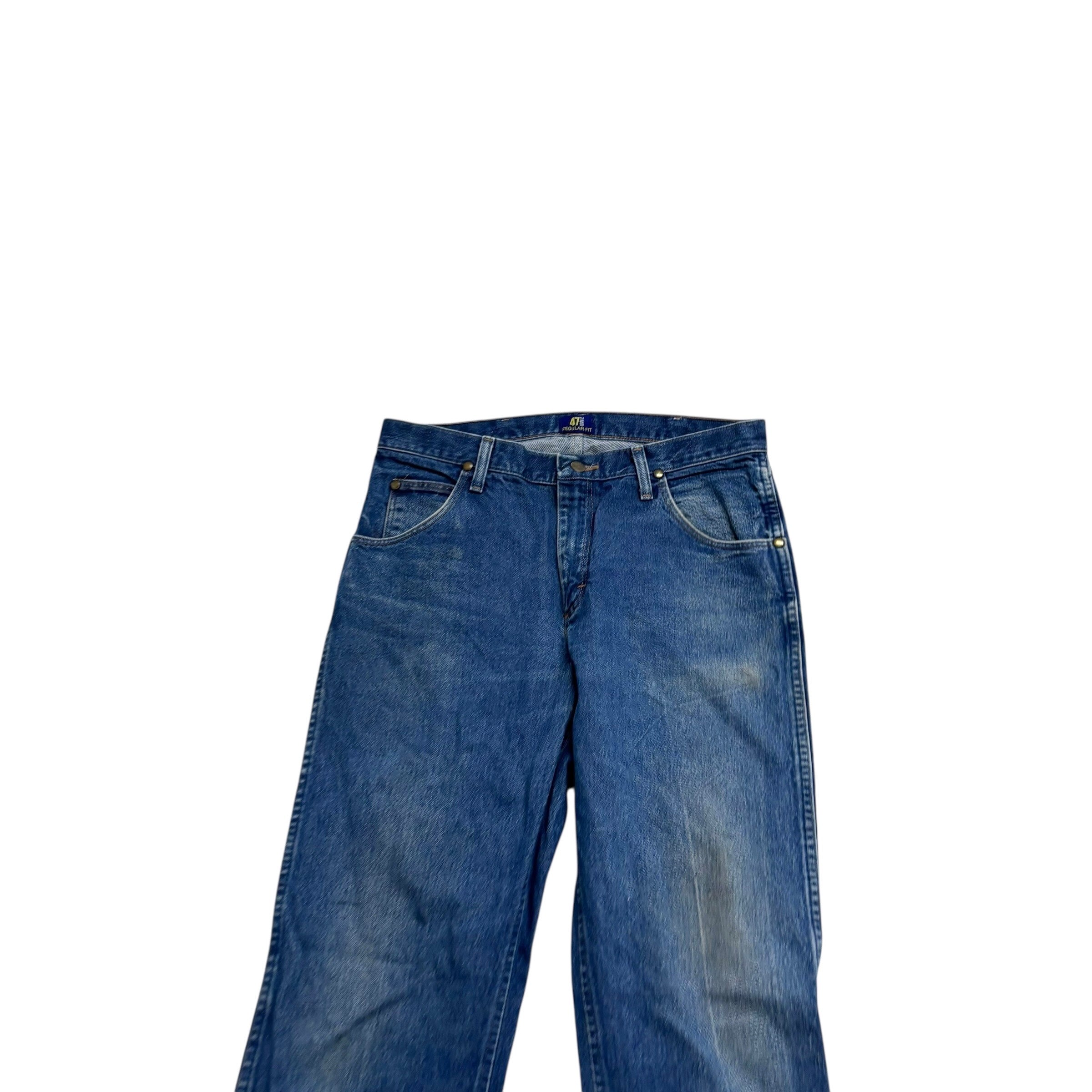 Wrangler Jeans Cowboy Cut W32 L34 Mens Mid Blue 47MWZ Original Fit Denim