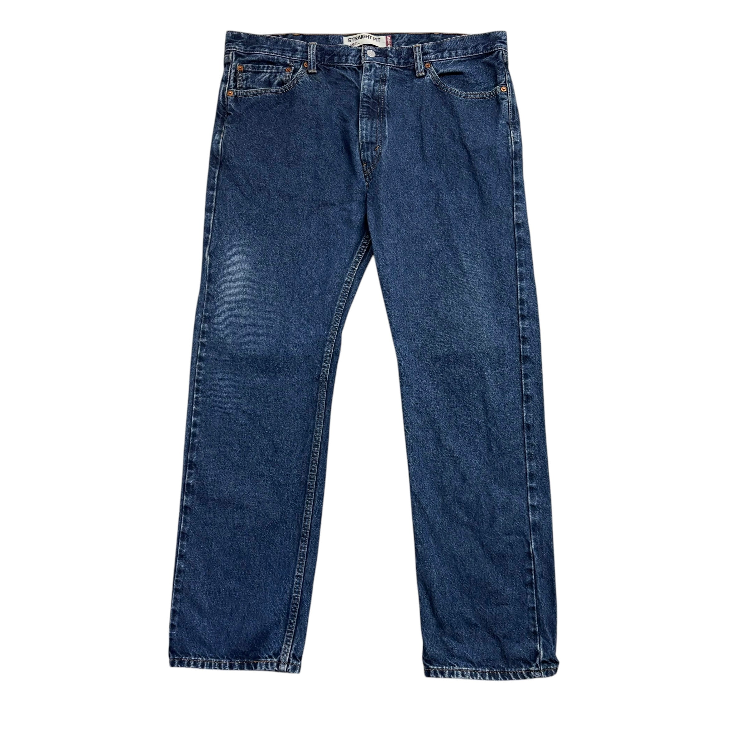 Levis 505 Jeans W40 L32 Mens Mid Blue Regular Straight Fit Vintage Denim (E)