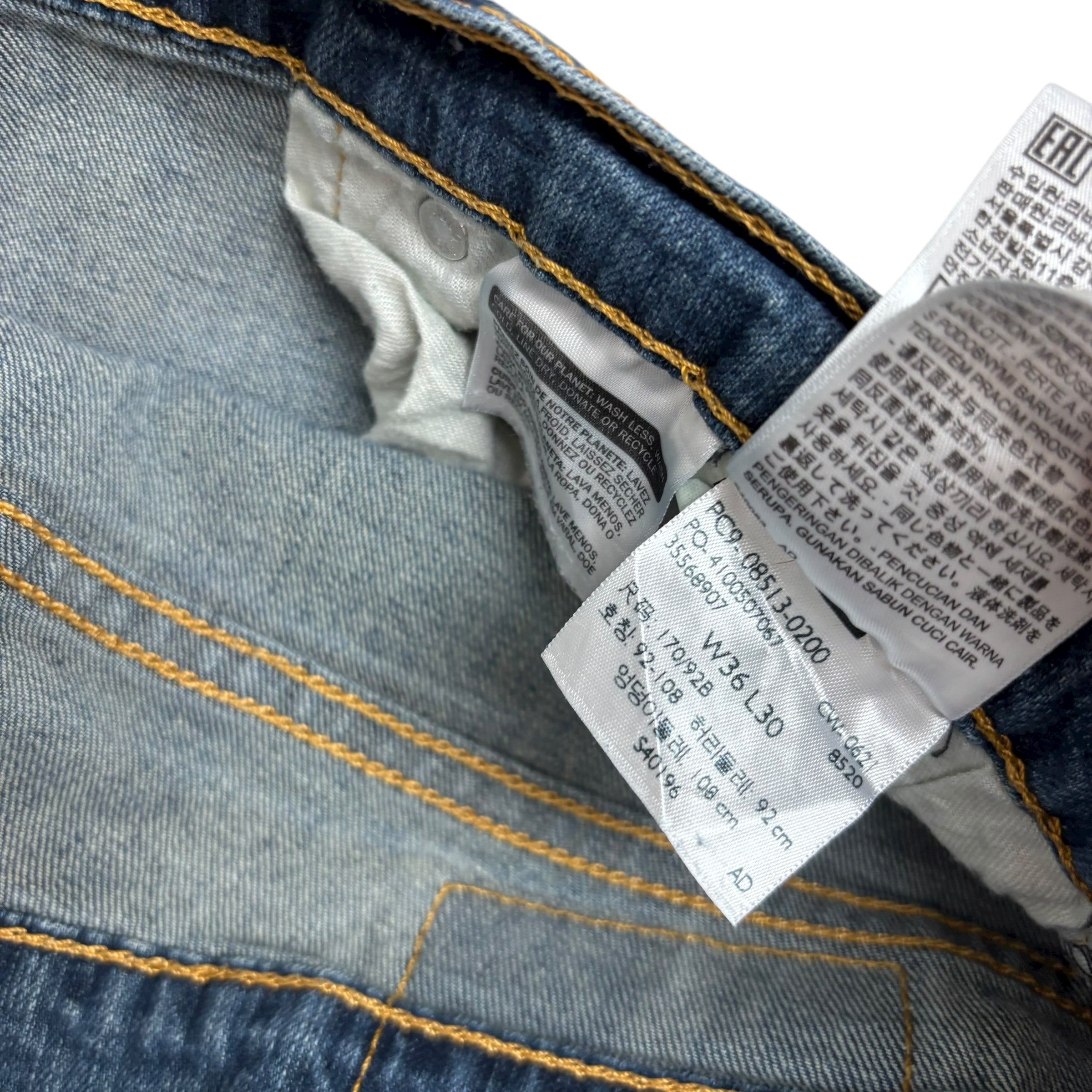 Levis 513 Jeans W36 L30 Mens Dark Blue Slim Straight Fit Stretch Denim (E)