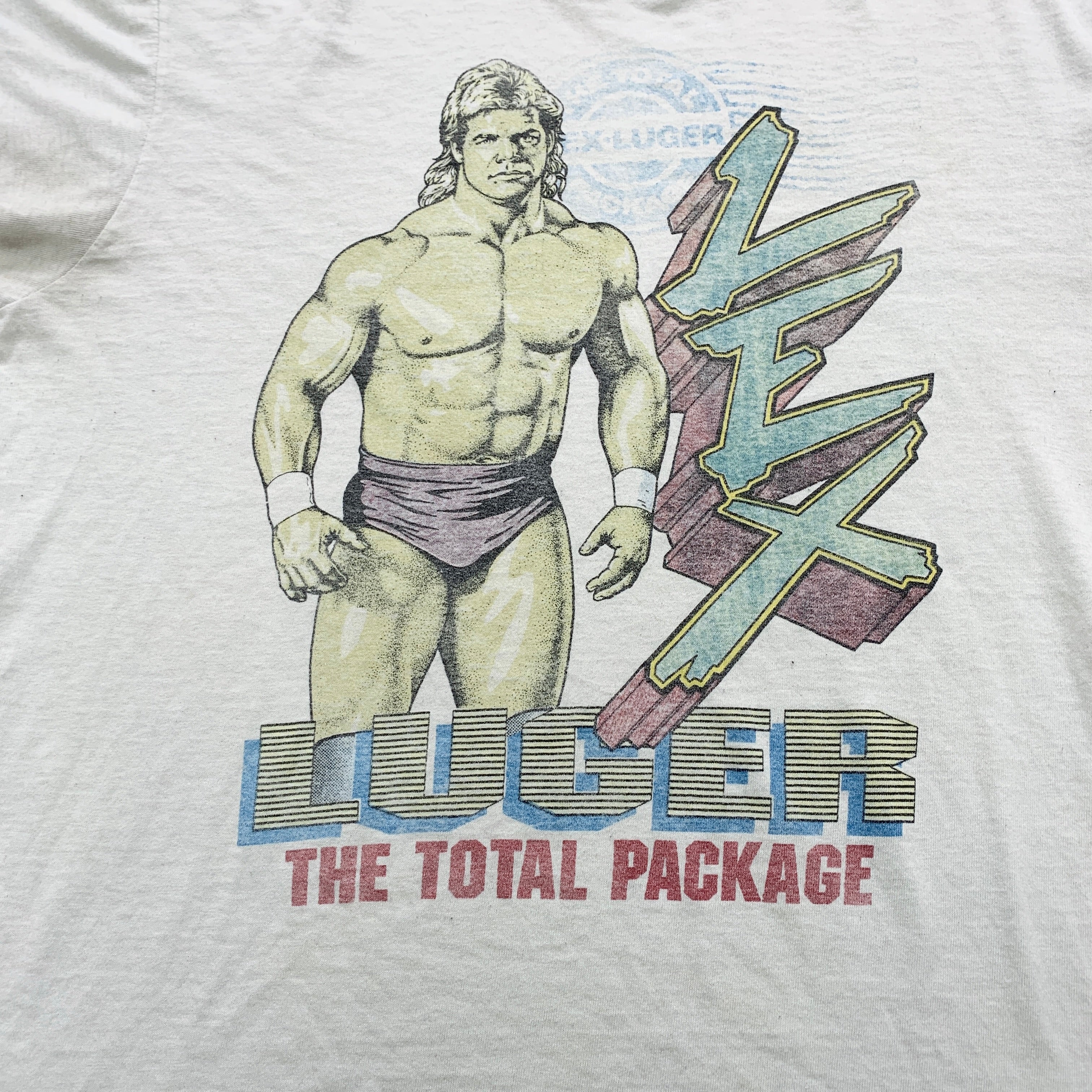 Vintage Wrestling T Shirt Mens Large Single Stitch WWE WCW Lex Luger 90s Graphic