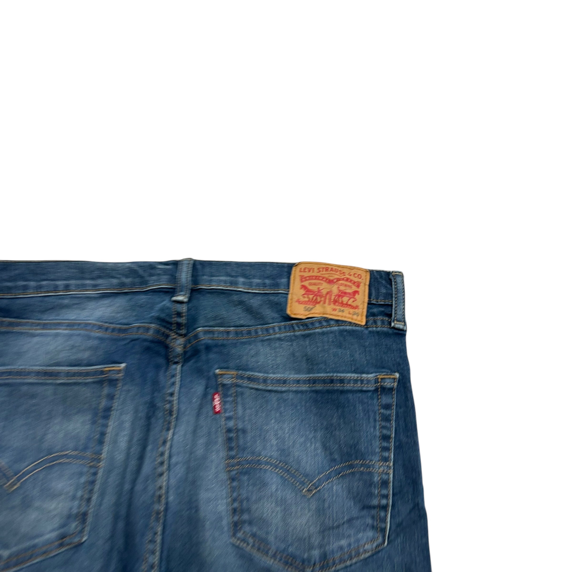 Levis 505 Jeans W34 L30 Mens Dark Blue Regular Straight Fit Stretch Denim