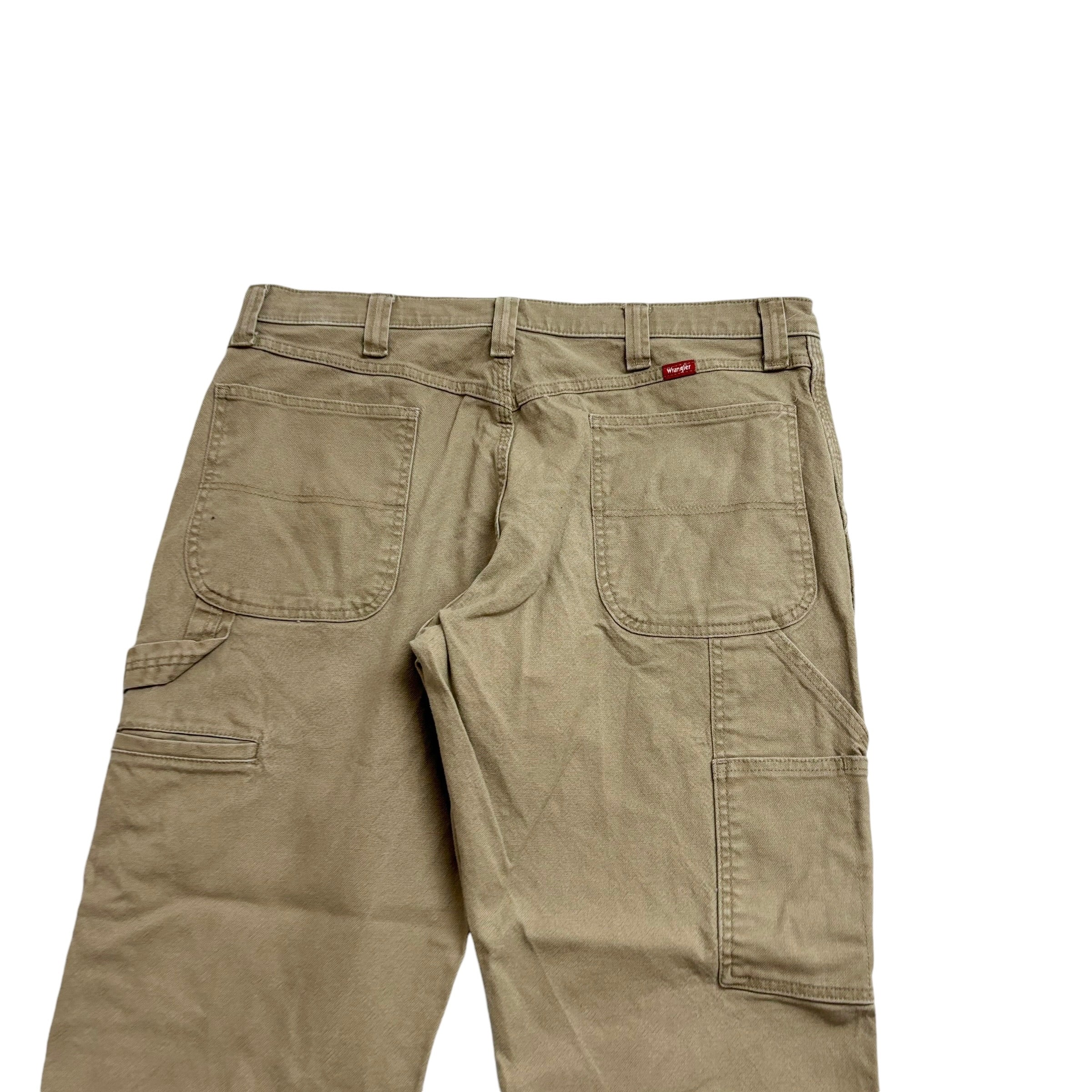 Wrangler Carpenter Pants W36 L30 Mens Tan Beige Relaxed Straight Fit Trousers