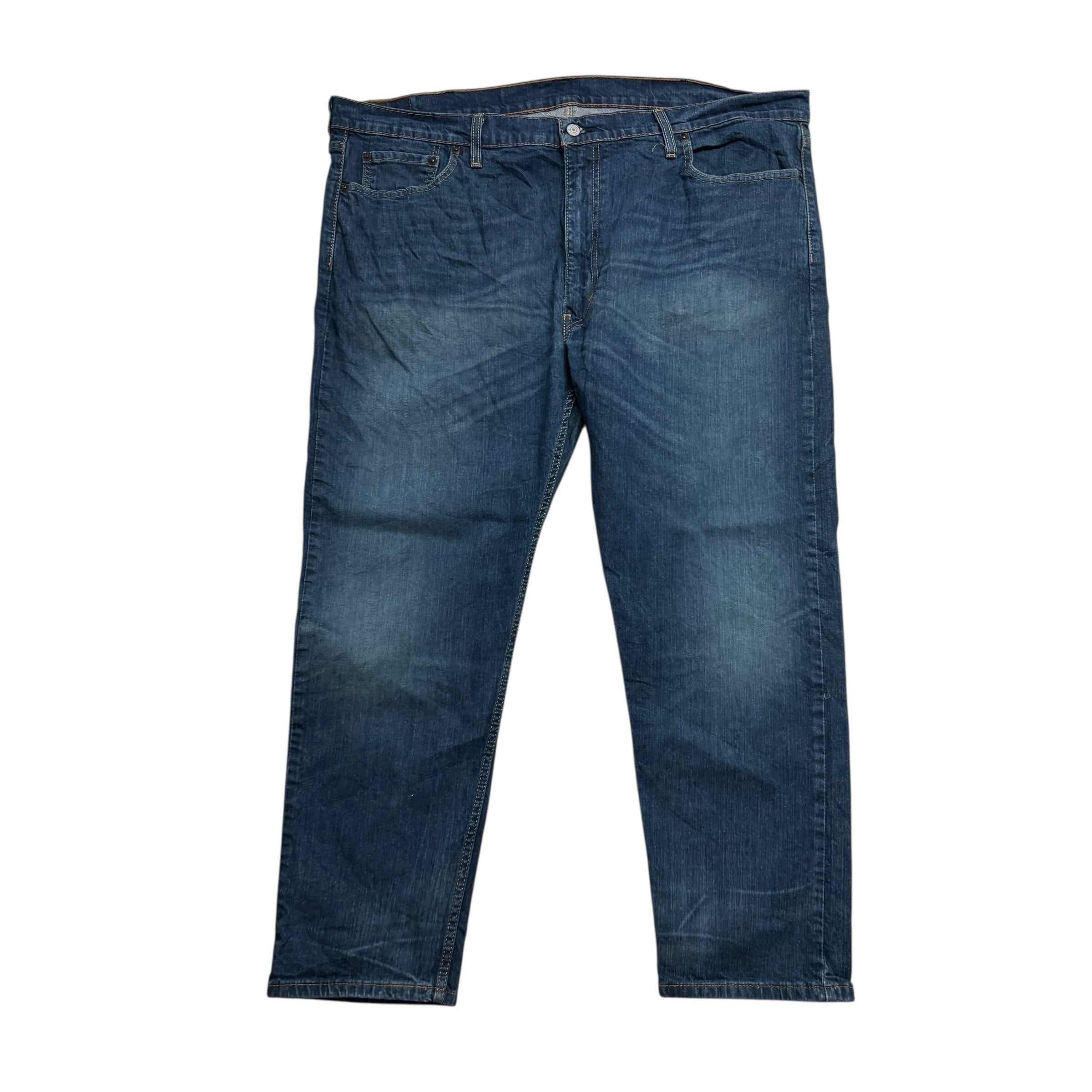 Levis 502 Jeans W46 L29 Mens Dark Blue Regular Tapered Fit Stretch Denim (E)