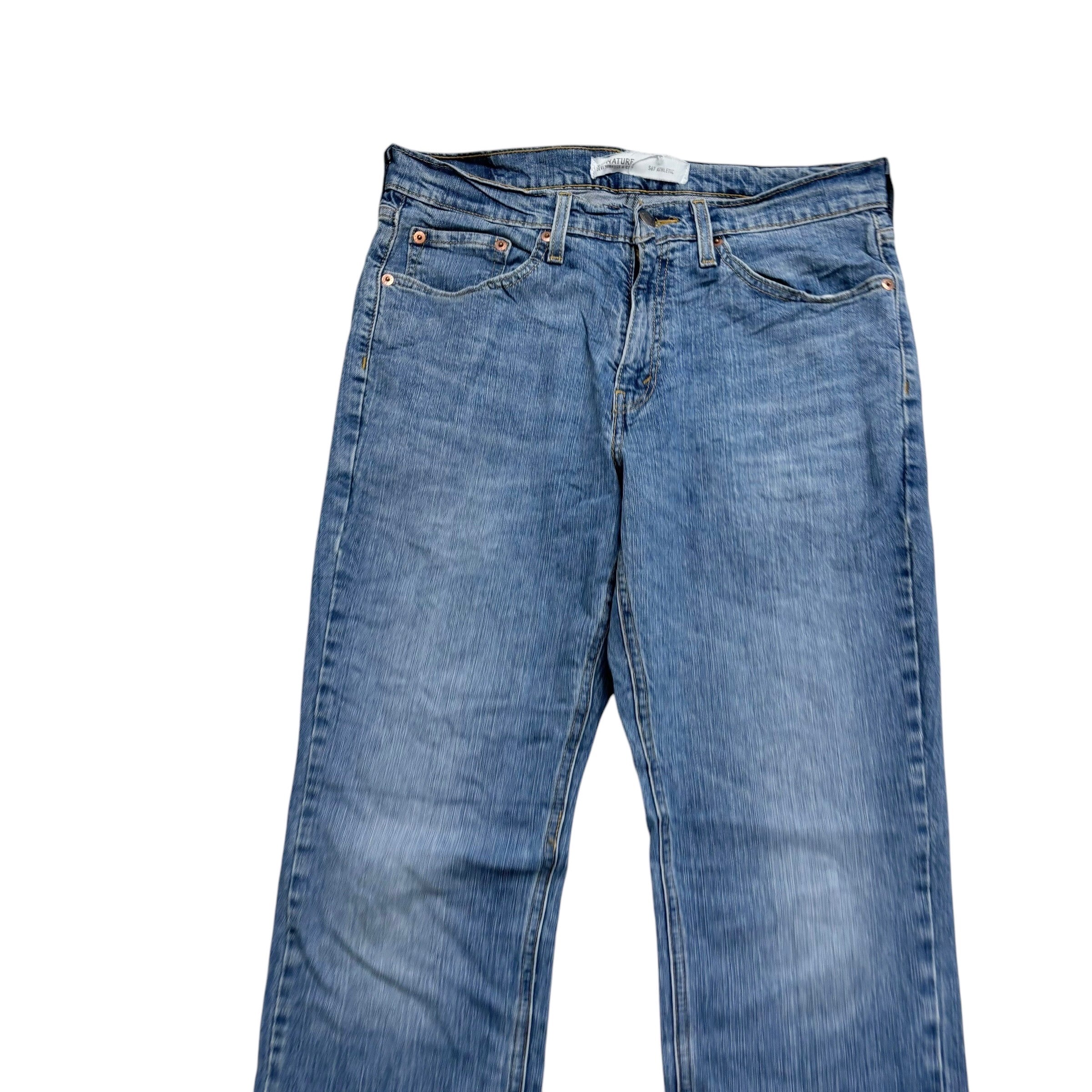 Levis Signature Jeans W32 L29 Mens Light Blue Athletic Fit Stretch Denim (E)