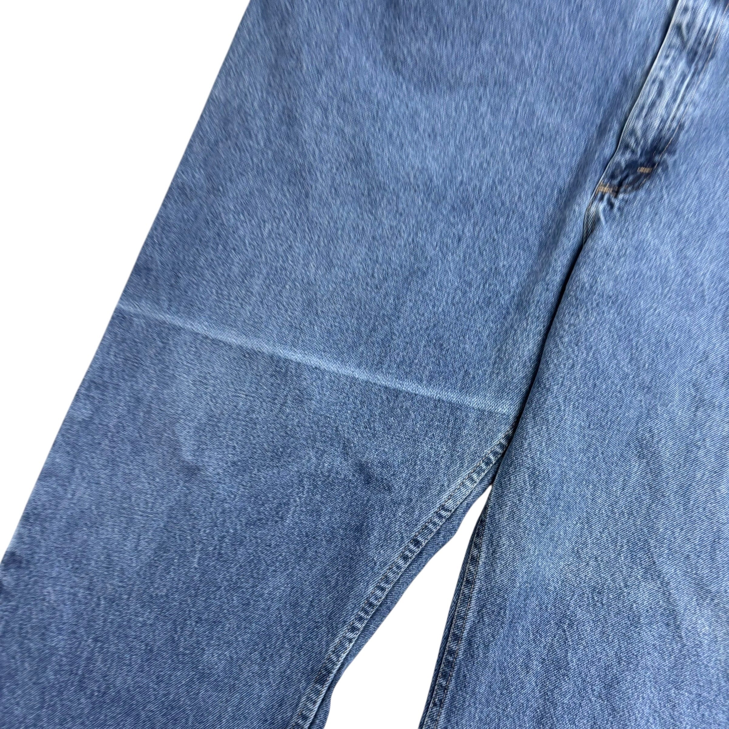 Wrangler Jeans W46 L29 Mens Mid Blue Regular Straight Fit Denim