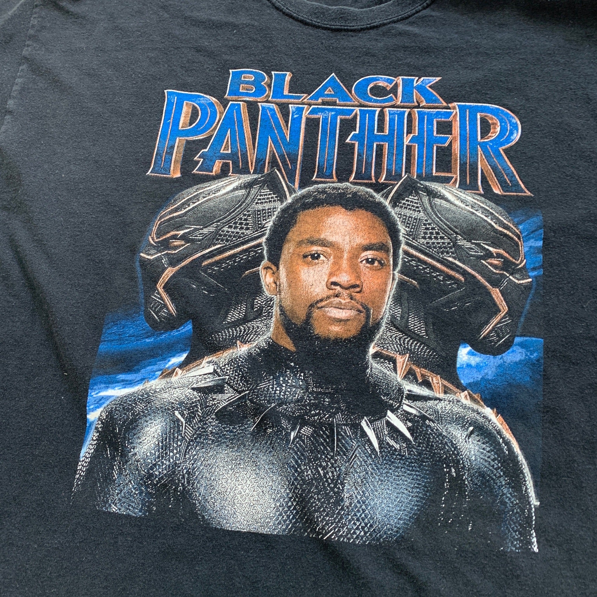 Black Panther T Shirt Mens XL Black MarvelGraphic Print Movie Film Promo