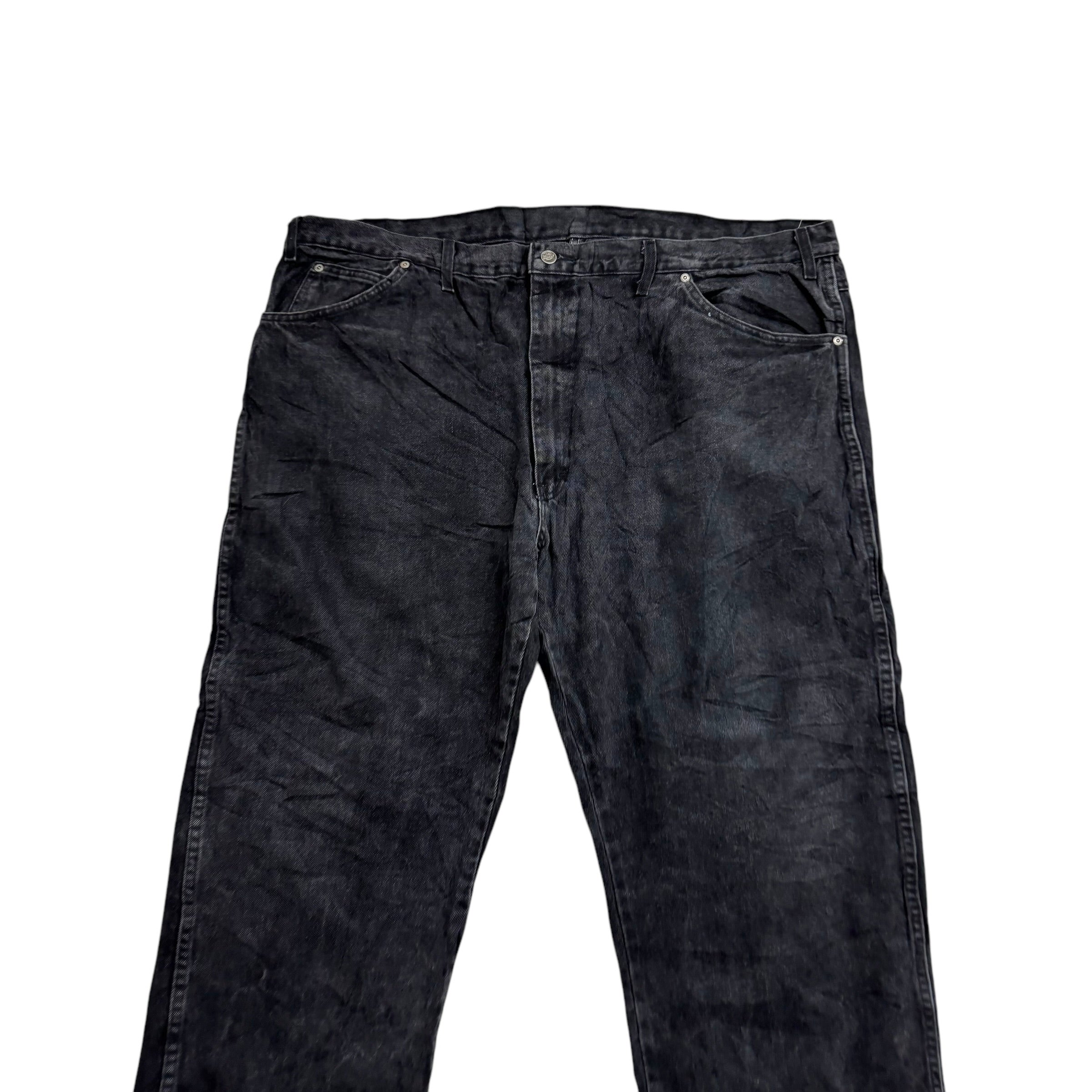 Dickies Jeans W46 L30 Mens Black Relaxed Straight Fit Denim (F)