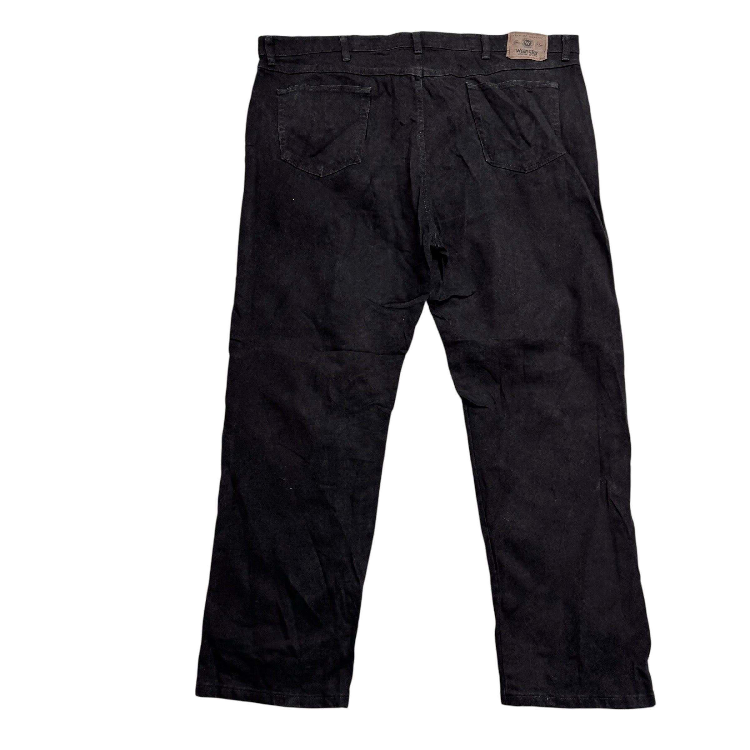 Wrangler Jeans W46 L30 Mens Black Regular Straight Fit Stretch Denim (E)