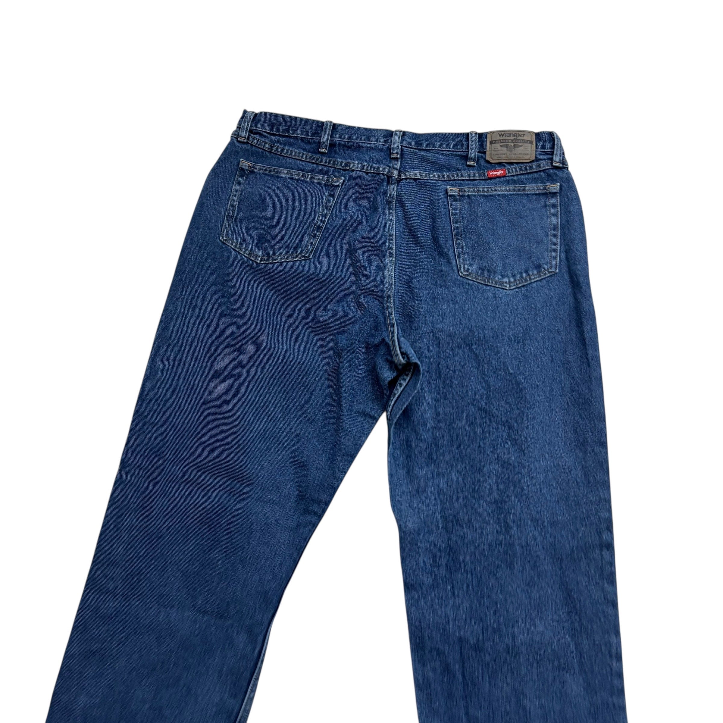 Wrangler Jeans W42 L32 Mens Mid Blue Relaxed Straight Fit Baggy Denim (E)