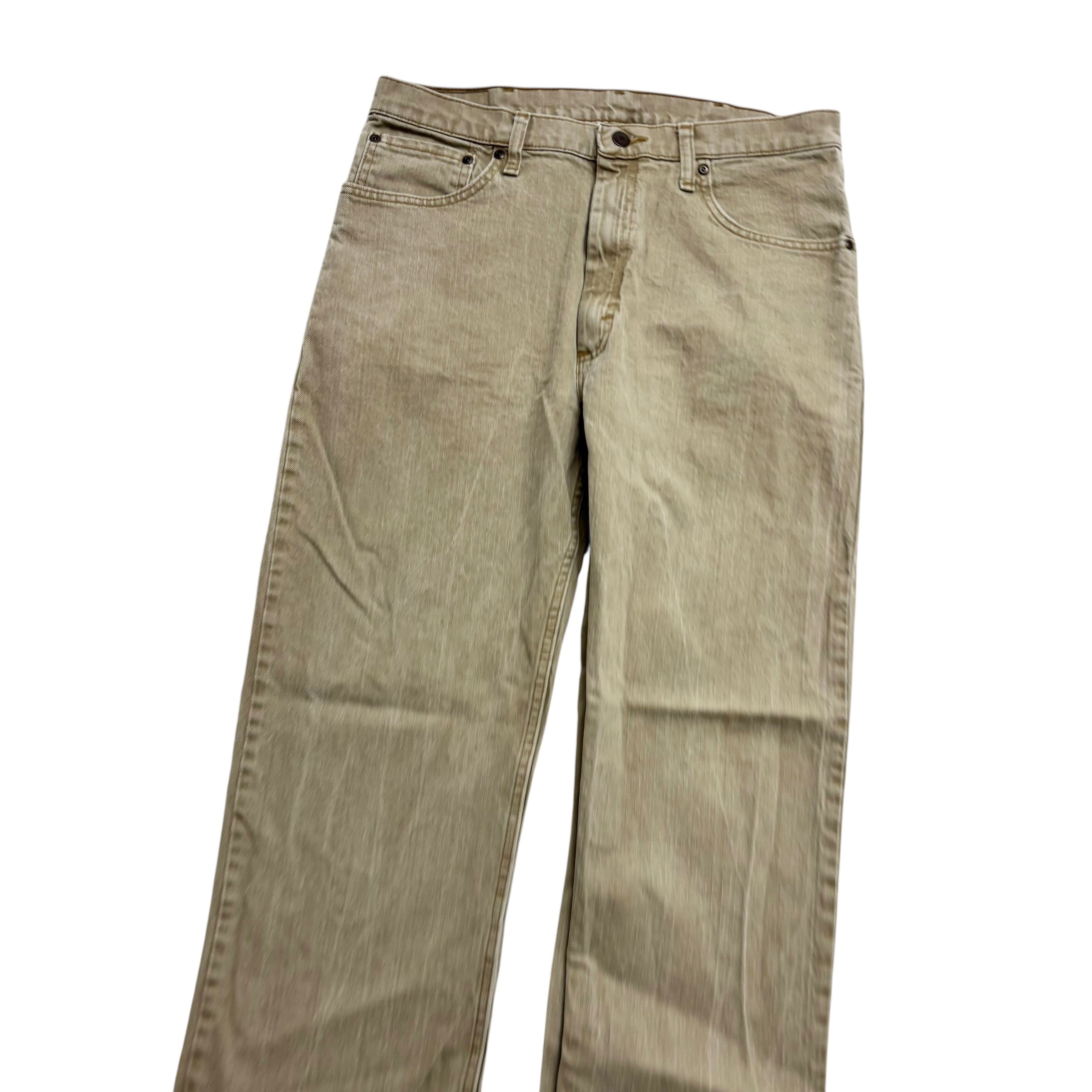 Wrangler Jeans W33 L34 Mens Green Regular Straight Fit Stretch Denim (E)