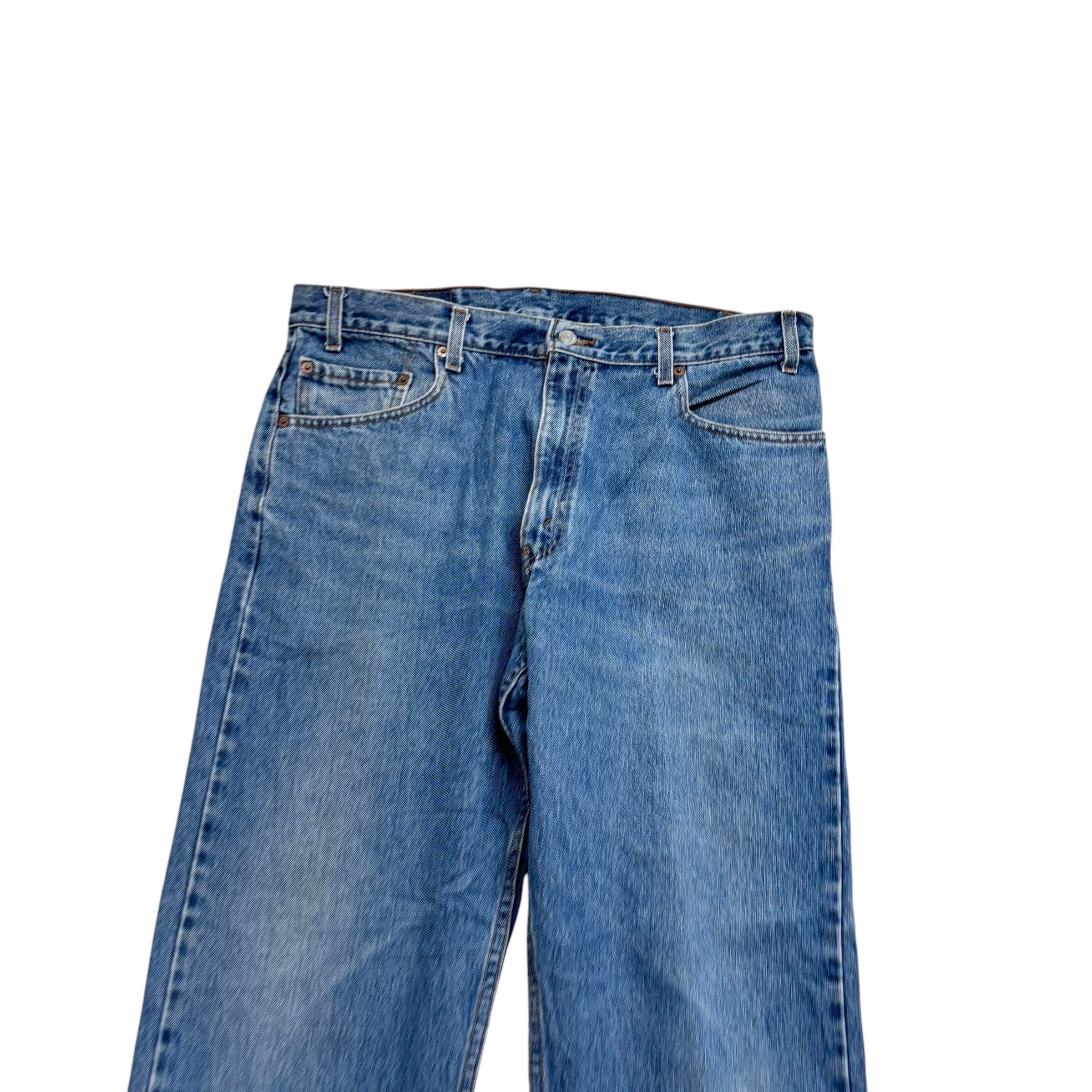 Levis 505 Jeans W36 L29 Mens Mid Blue Regular Straight Fit Vintage Denim