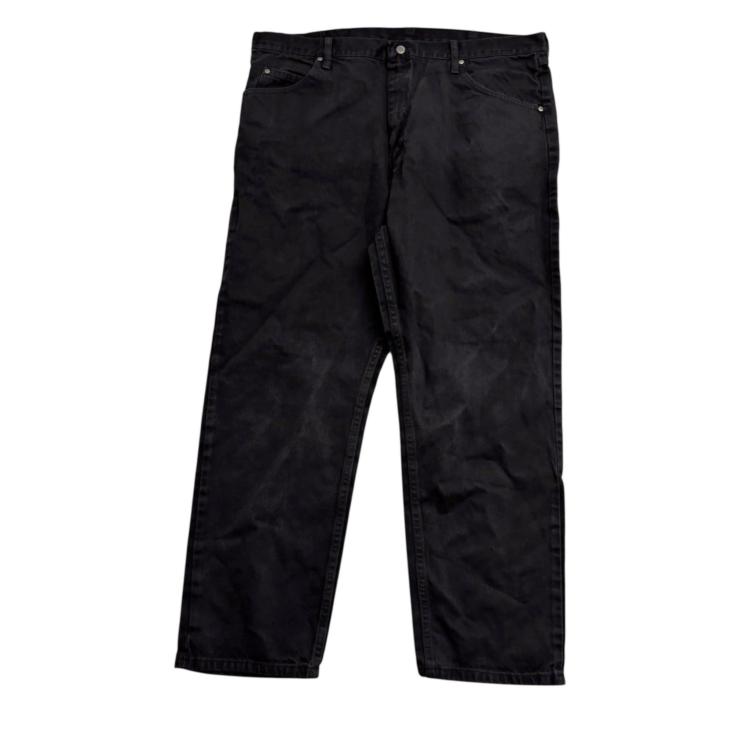 Wrangler Jeans W42 L30 Mens Black Relaxed Straight Fit Denim (E)