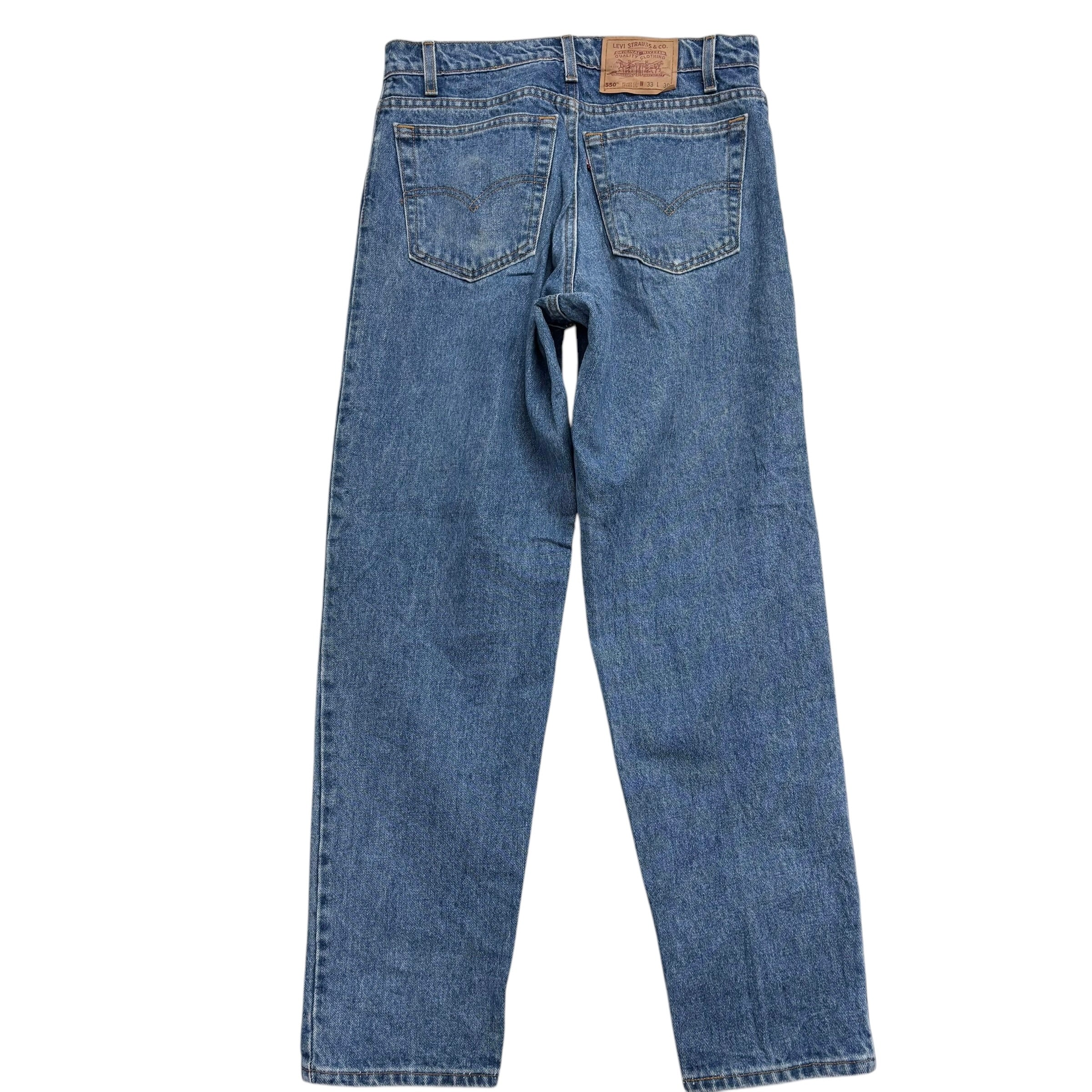 Levis 550 Jeans W32 L30 Mens Mid Blue Relaxed Tapered Fit Vintage Made In USA