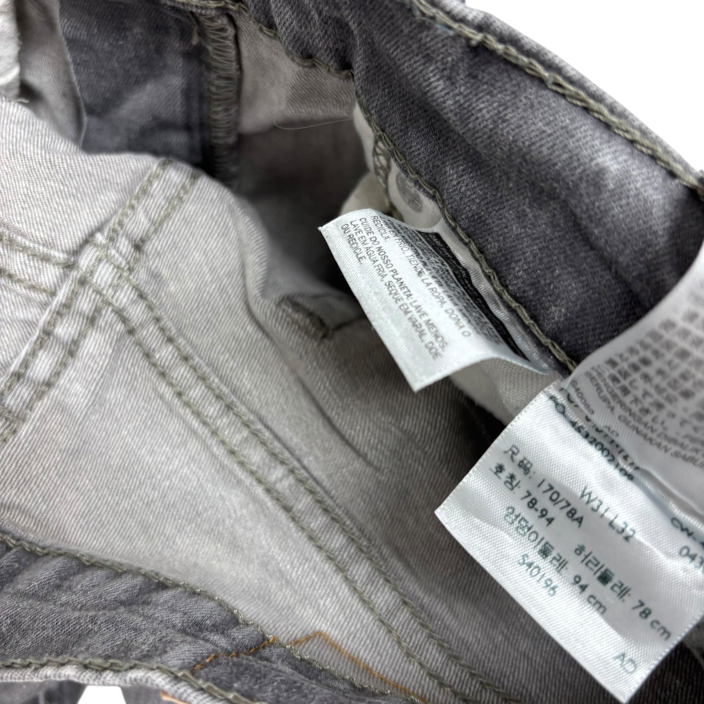 Levis 511 Jeans W31 L32 Mens Grey Slim Fit Stretch Denim