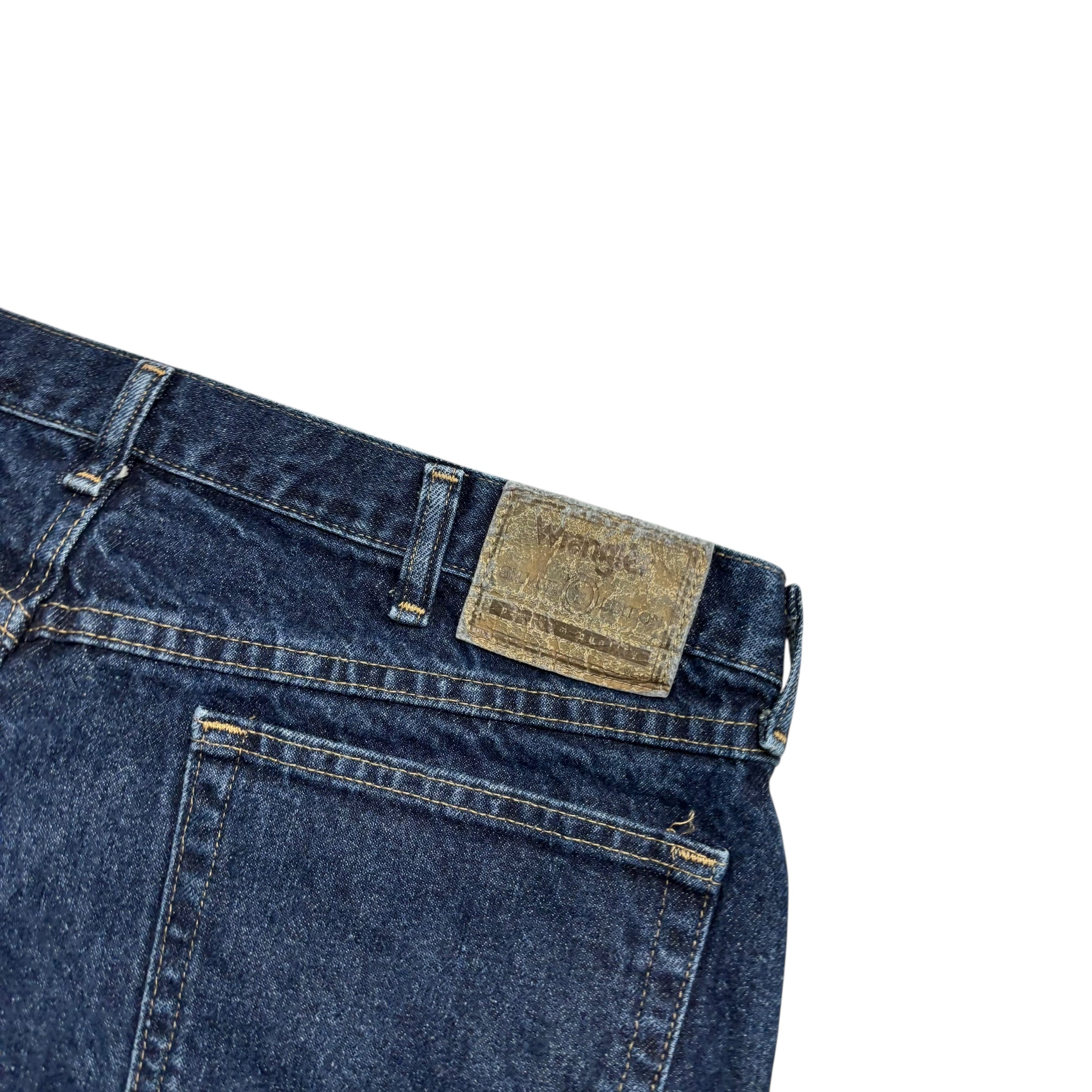 Wrangler Jeans W36 L32 Mens Dark Blue Regular Straight Fit Vintage Denim (E)