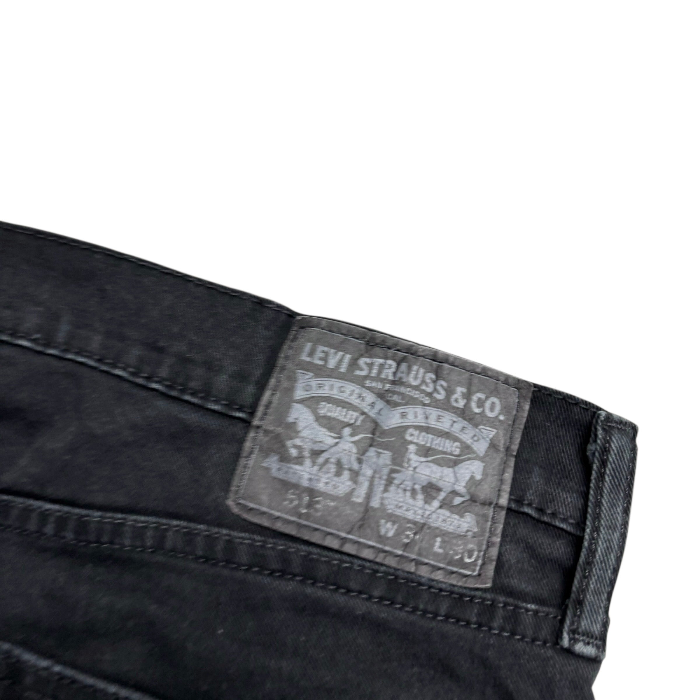 Levis 513 Jeans W36 L30 Mens Black Slim Straight Fit Stretch Denim