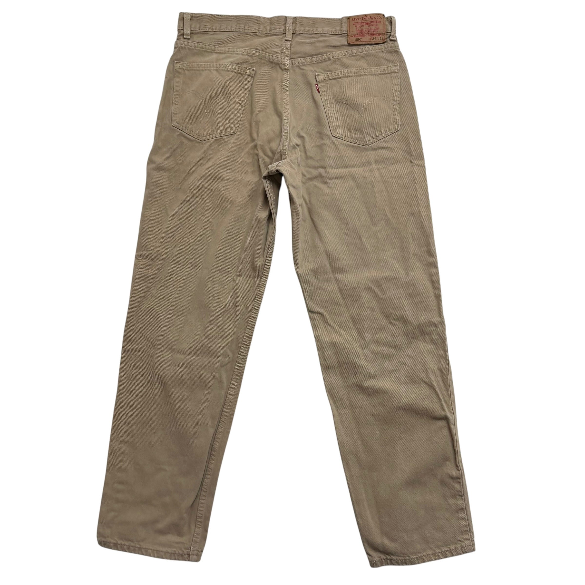 Levis 550 Jeans W35 L32 Mens Tan Relaxed Straight Made In USA Vintage Denim (F)