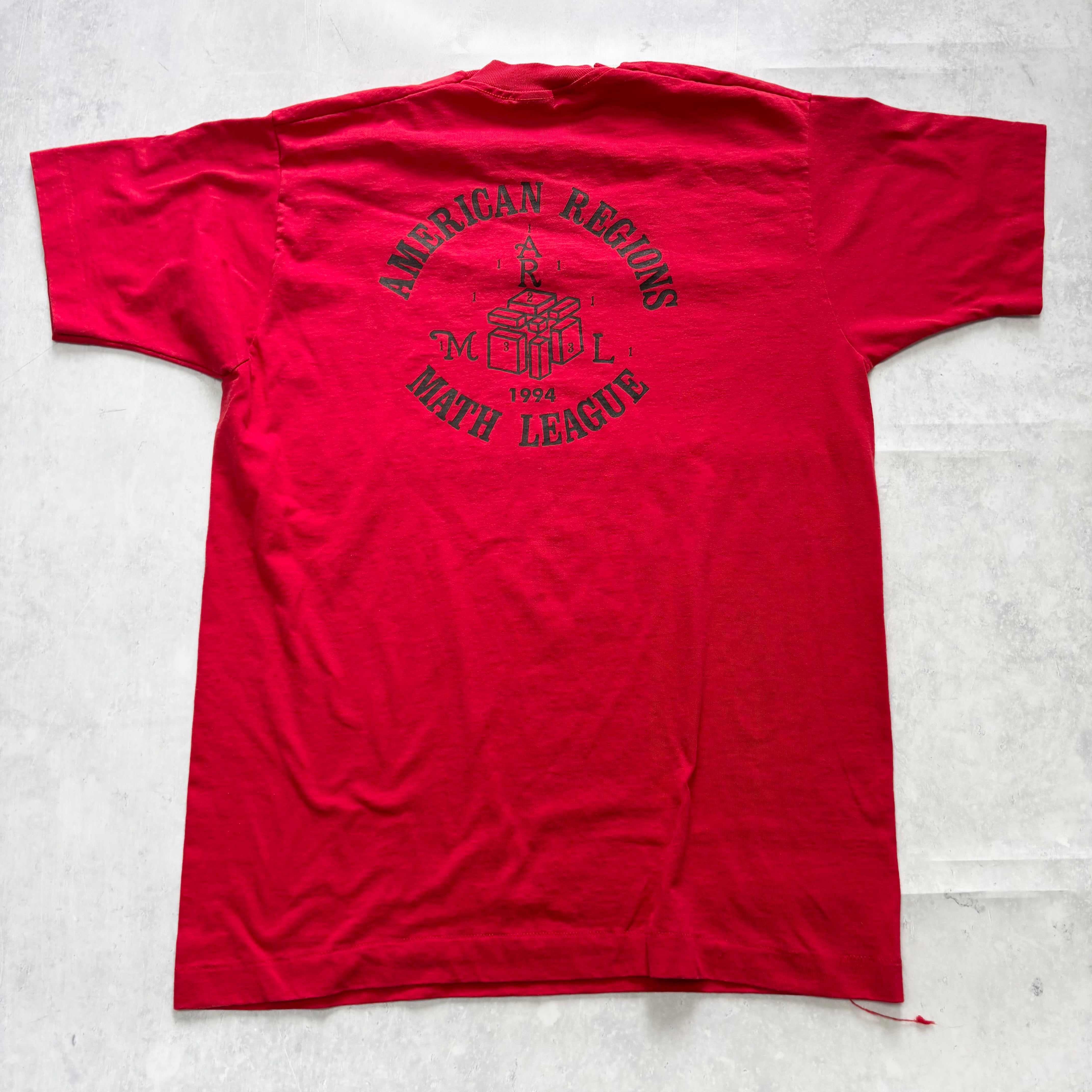 Vintage T Shirt Mens Large Red Single Stitch Graphic Print 90s USA (E)