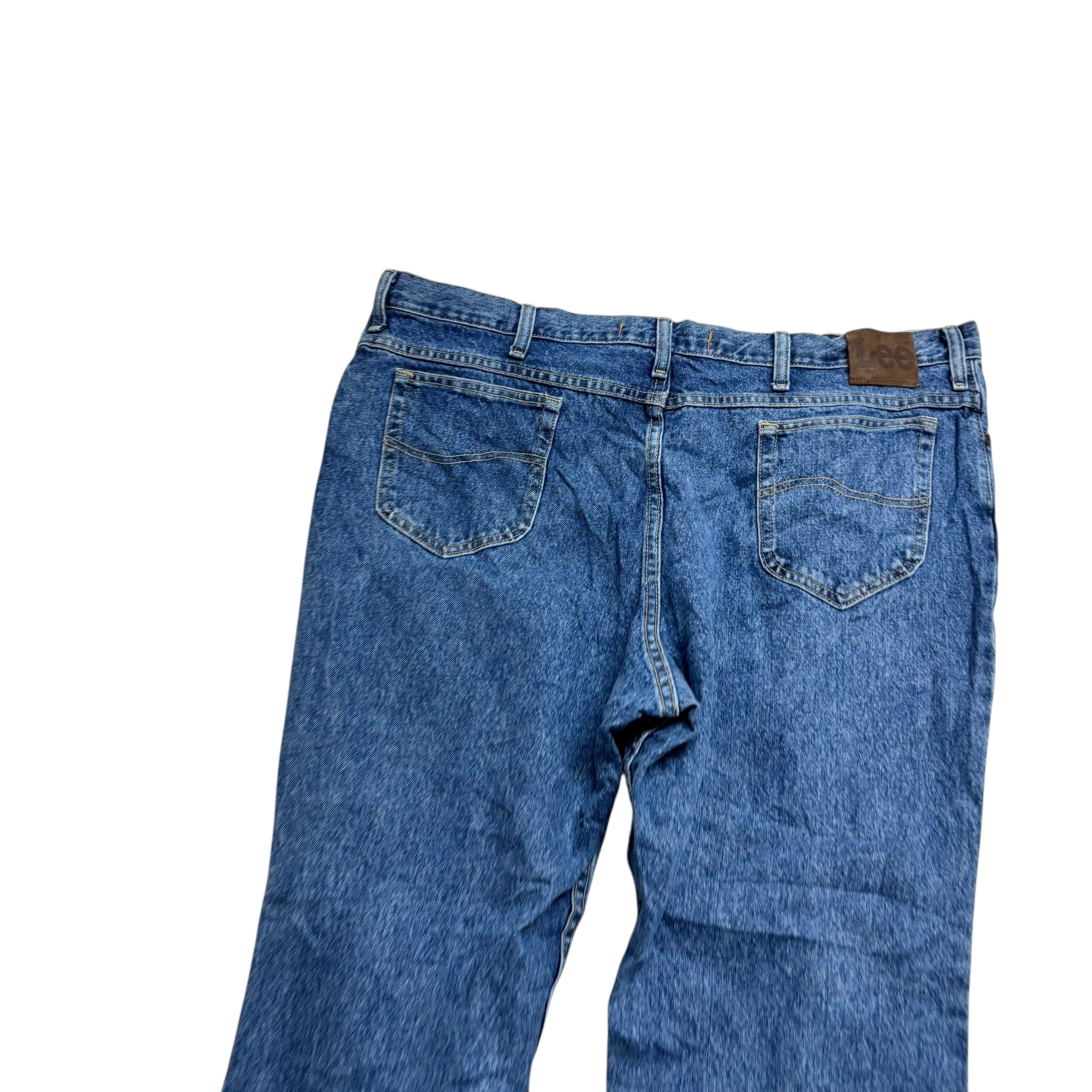 Lee Jeans W42 L30 Mens Mid Blue Regular Straight Fit Vintage Denim (E)
