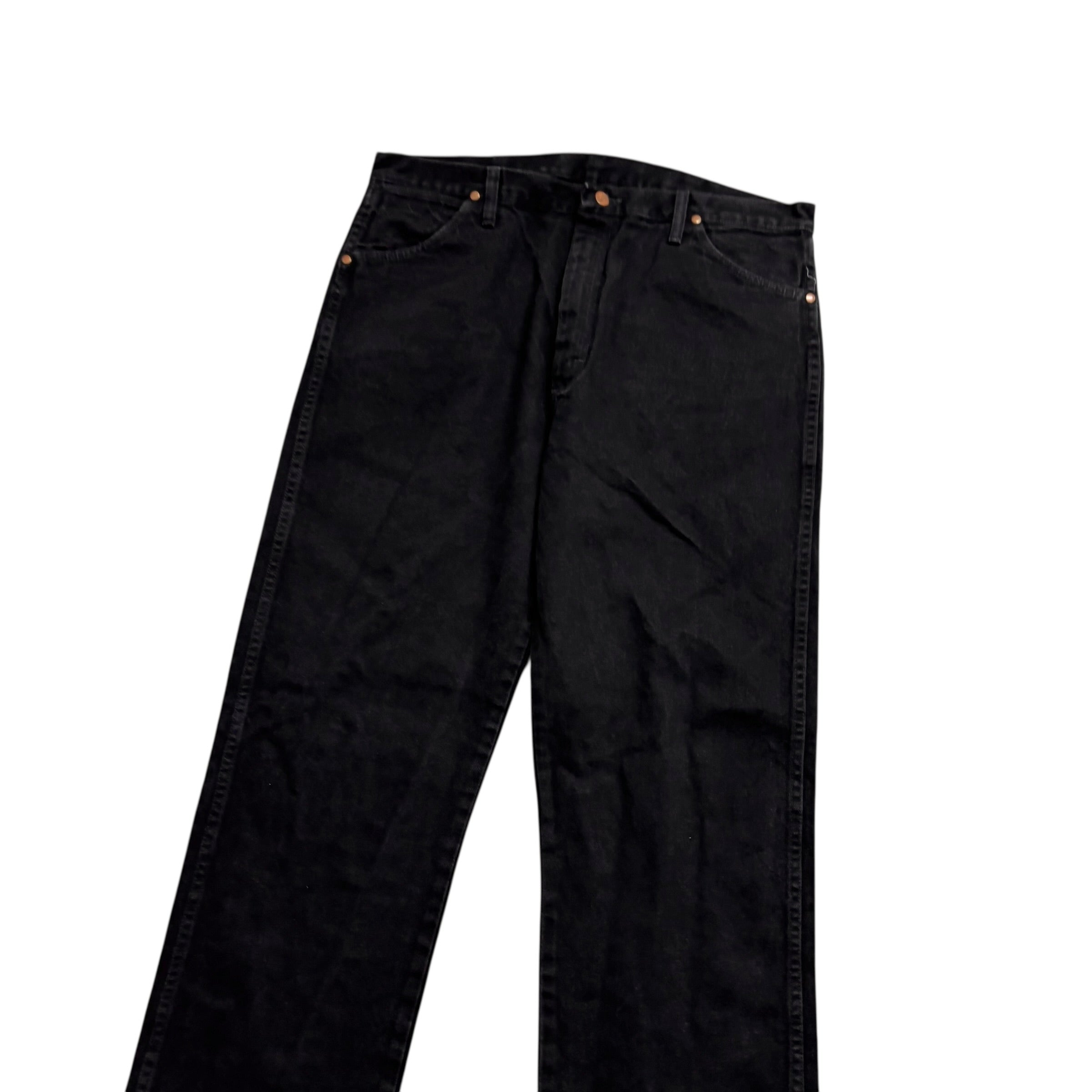 Wrangler Jeans Cowboy Cut W38 L36 Mens Black 13MWZ Original Fit Denim (E)
