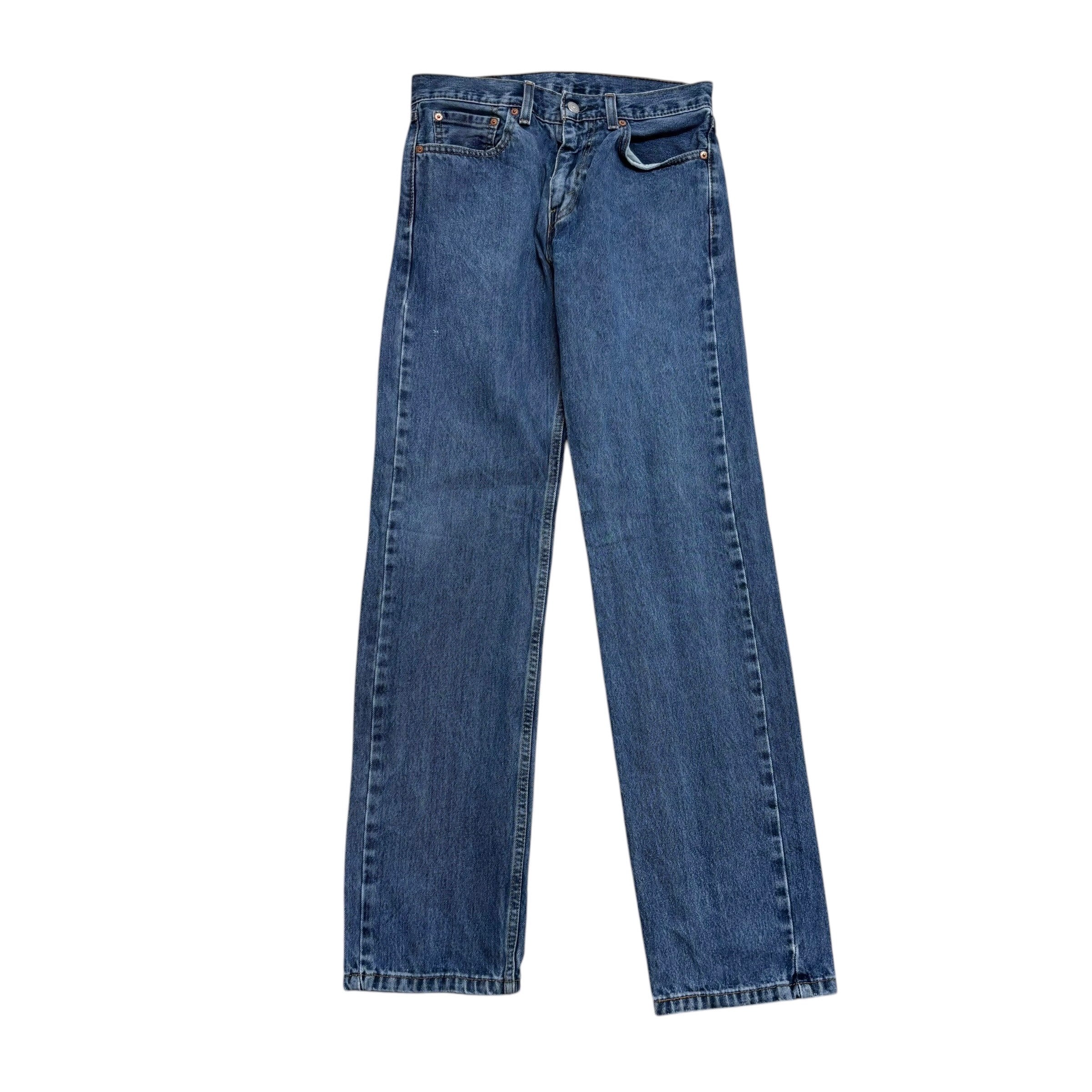 Levis 505 Jeans W29 L33 Mens Mid Blue Regular Straight Fit Denim