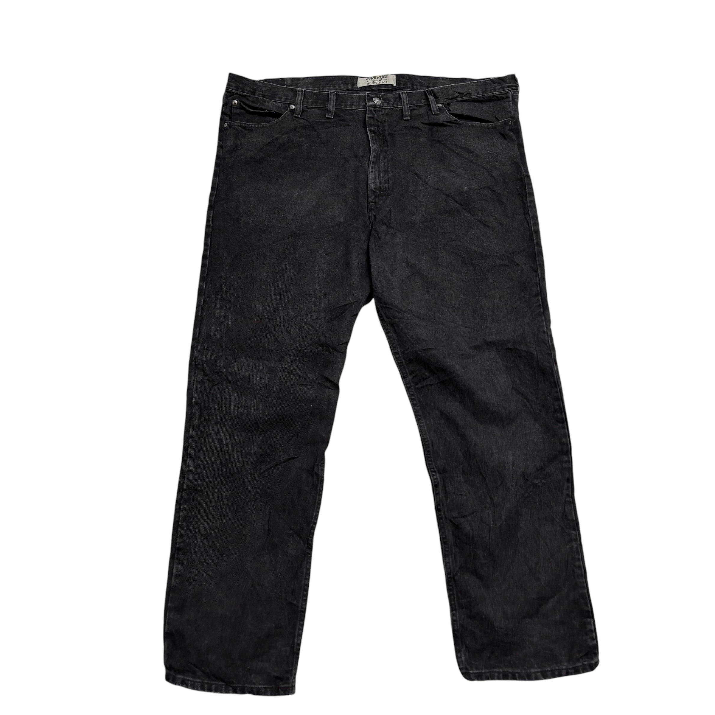 Wrangler Jeans W46 L32 Mens Black Relaxed Straight Fit Baggy Denim (E)