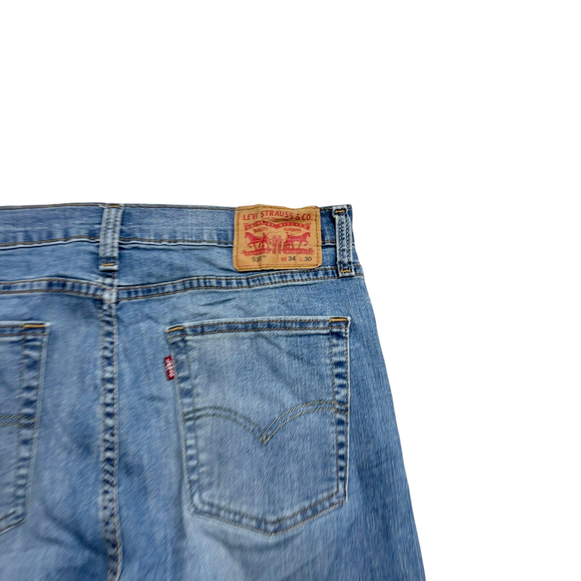 Levis 510 Jeans W34 L29 Mens Mid Blue Skinny Fit Stretch Denim (E)