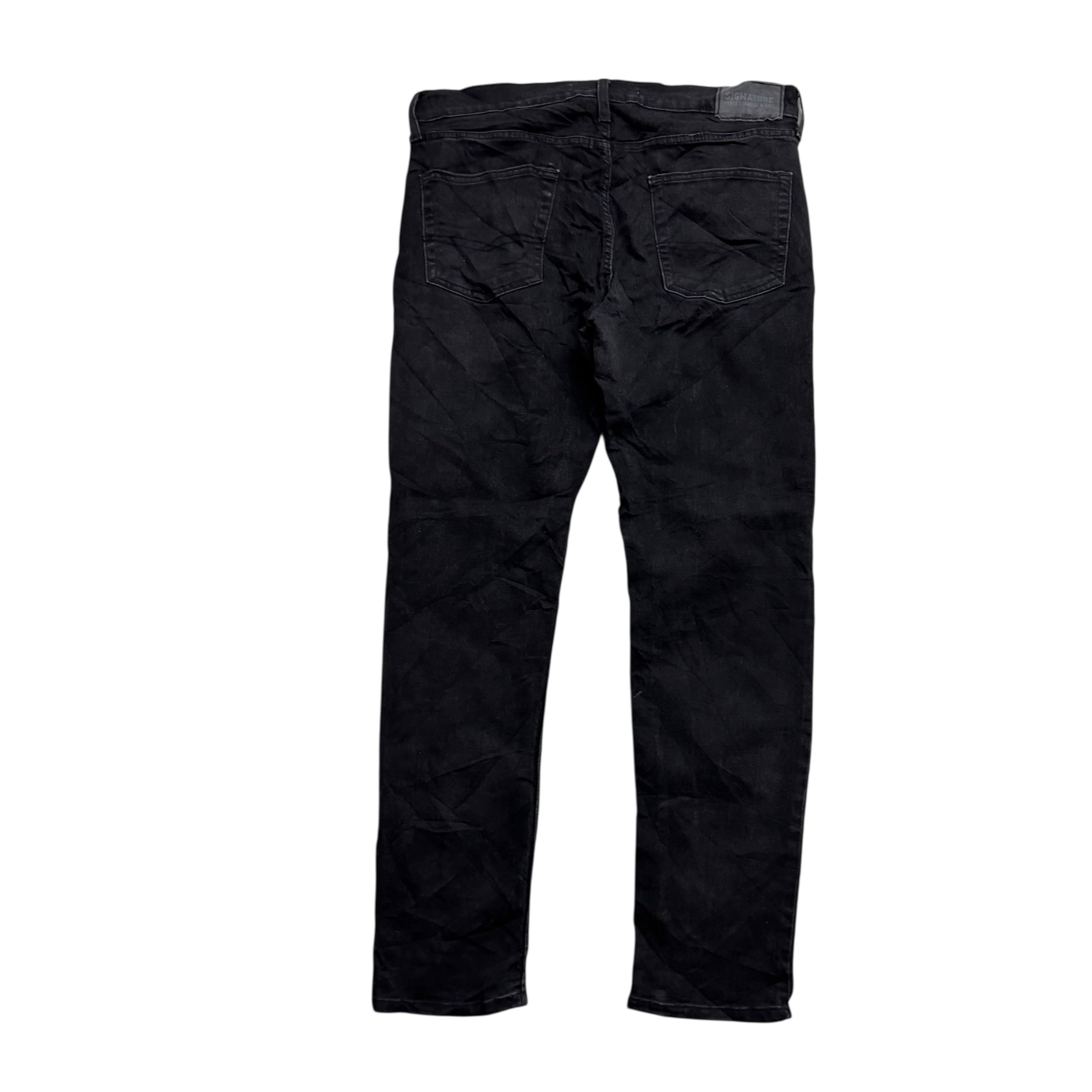 Levis Signature Jeans W34 L30 Mens Black Slim Fit Stretch Denim (E)