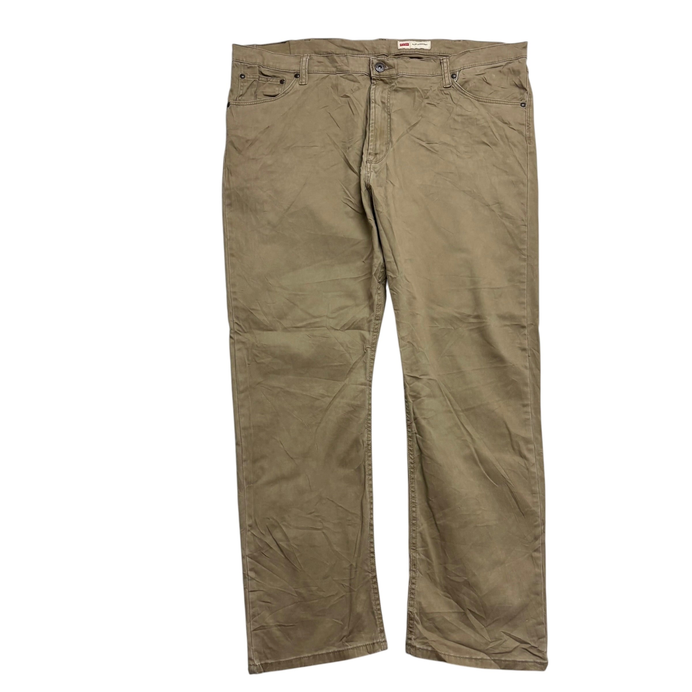 Wrangler Trousers W42 L30 Mens Tan Slim Straight Fit Pants