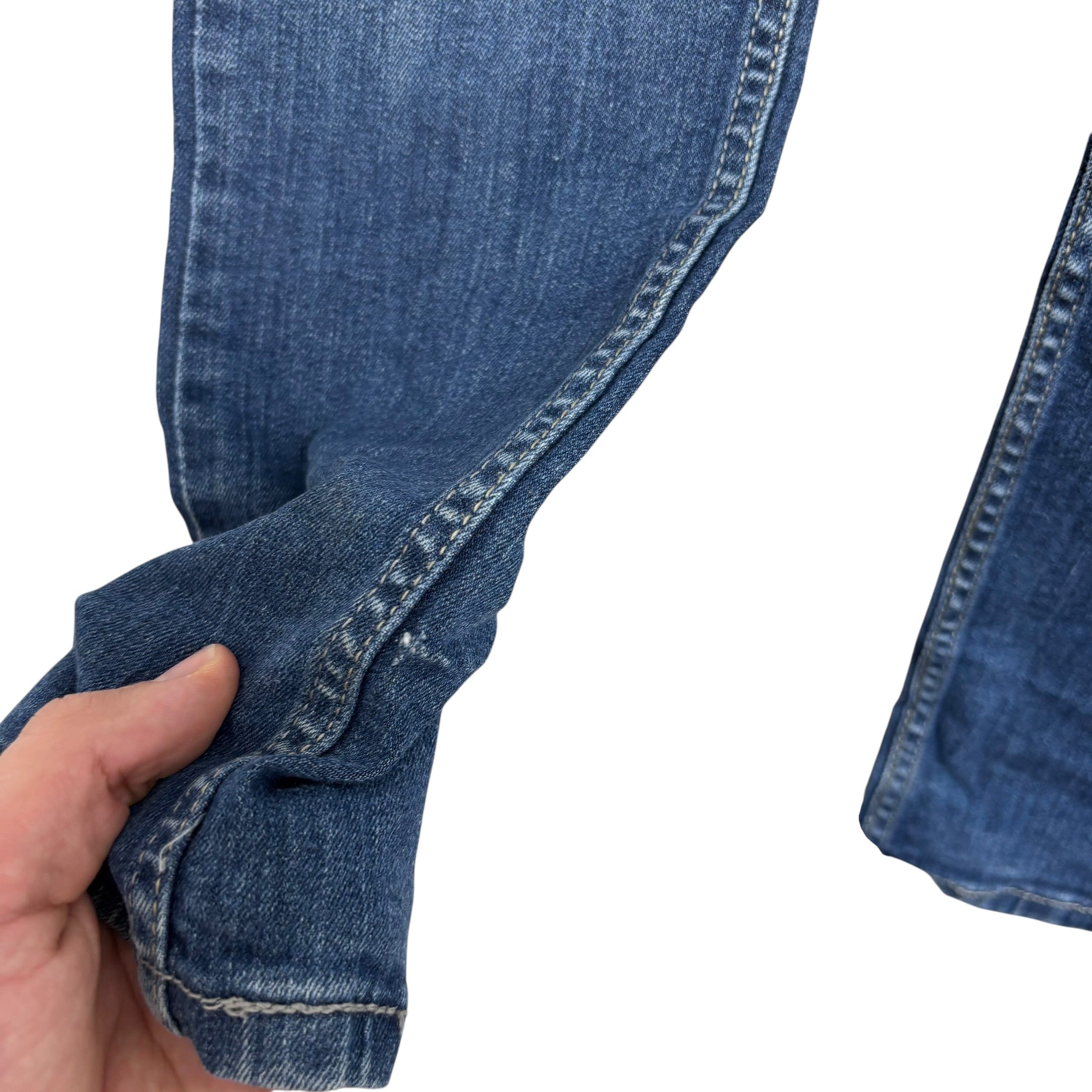 Levis 524 Jeans W27 L32 Womens Skinny Fit Mid Blue Stretch Denim