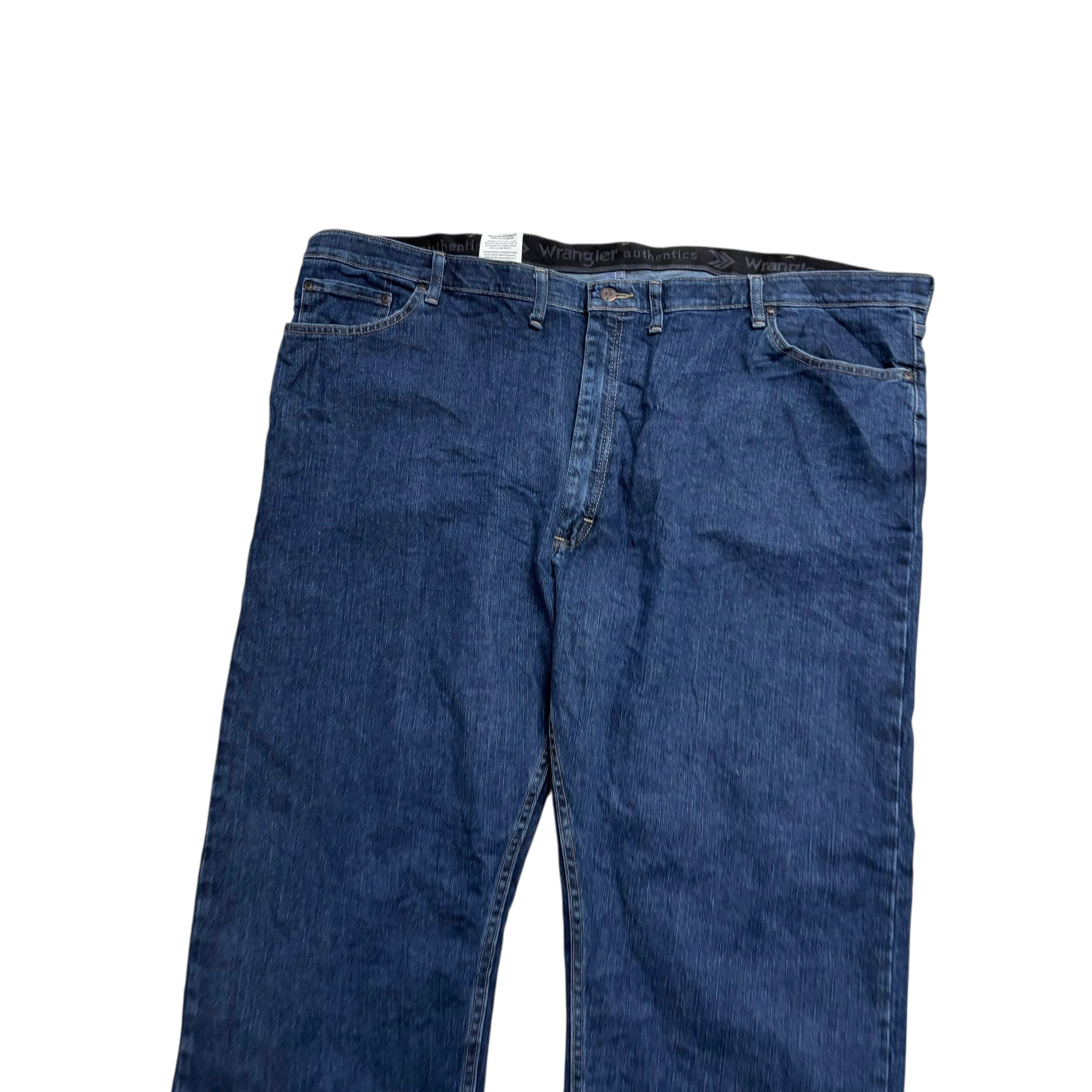 Wrangler Jeans W52 L32 Mens Dark Blue Relaxed Straight Fit Stretch Denim (E)