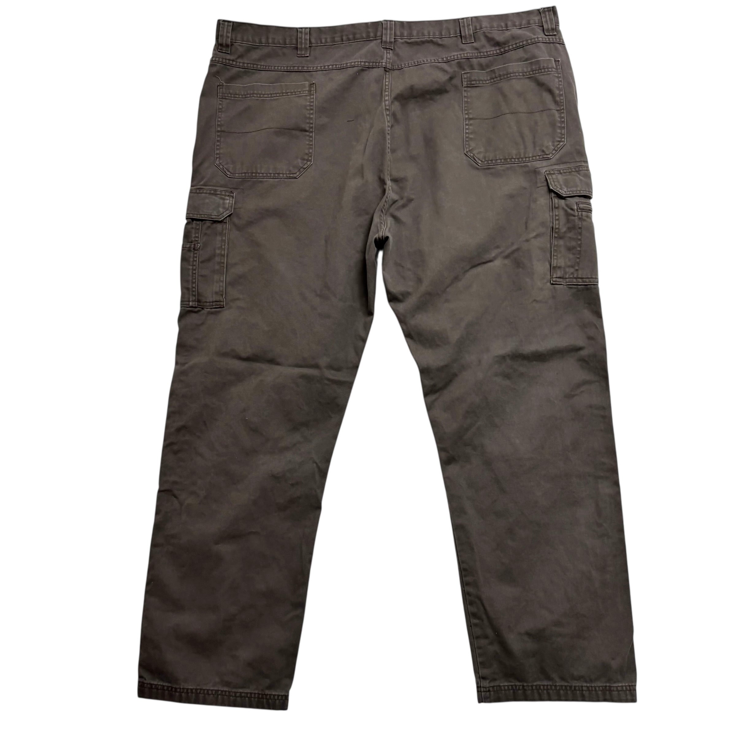 Wrangler Cargo Trousers W48 L32 Mens Brown Relaxed Straight Fit Pants (E)