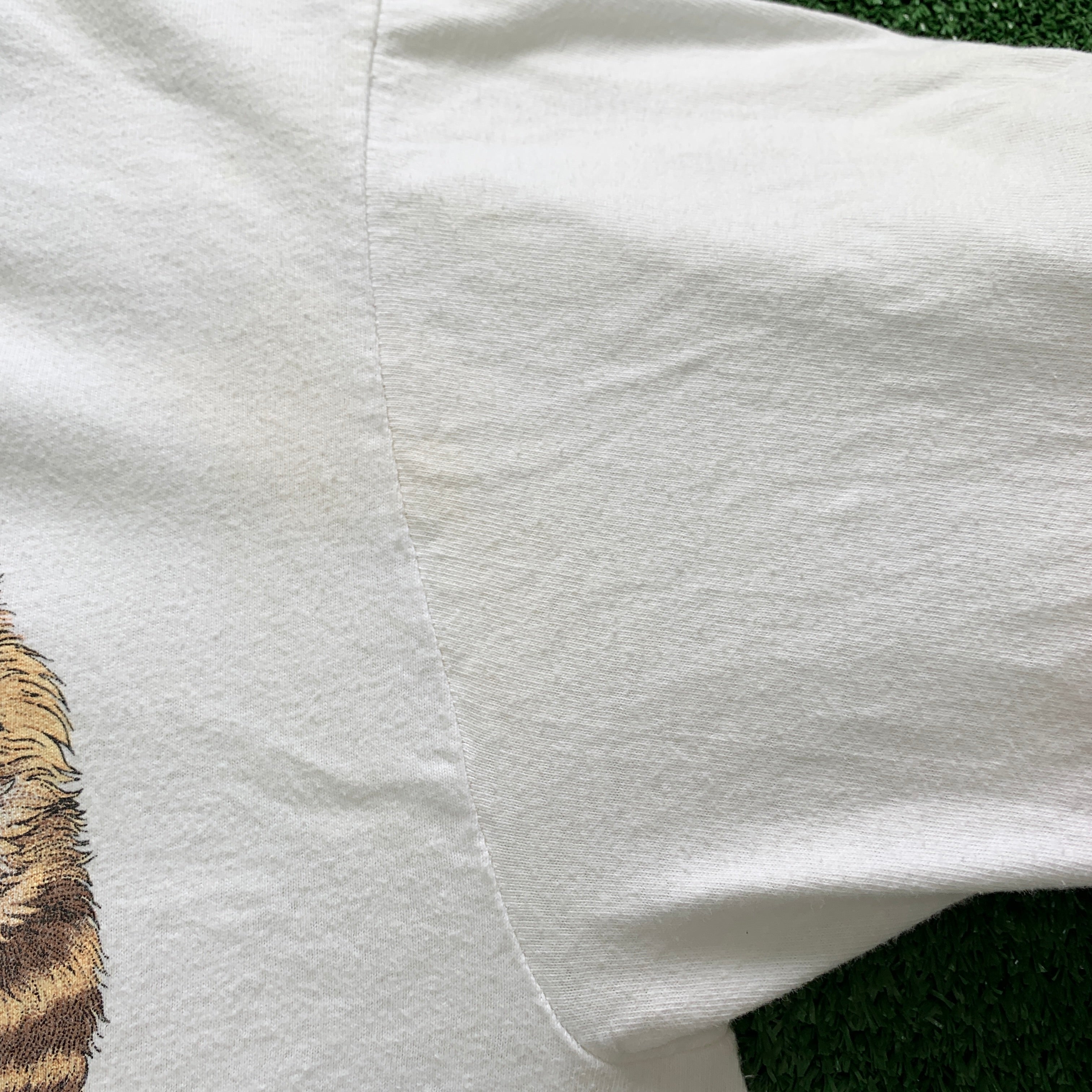 Vintage T Shirt Mens Medium White Single Stitch Graphic Print 90s USA Cats