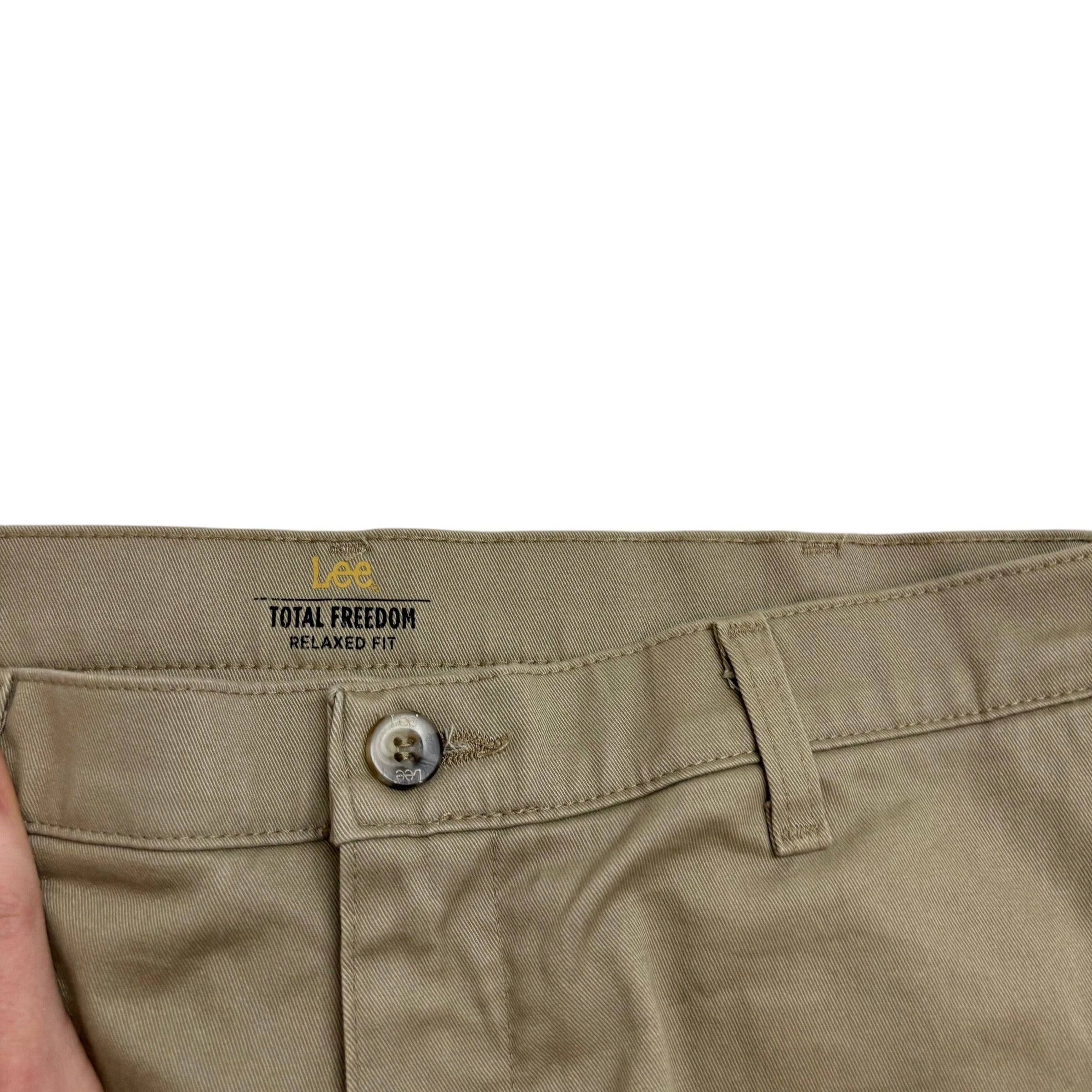 Lee Trousers W36 L30 Mens Khaki Relaxed Fit Total Freedom Pants