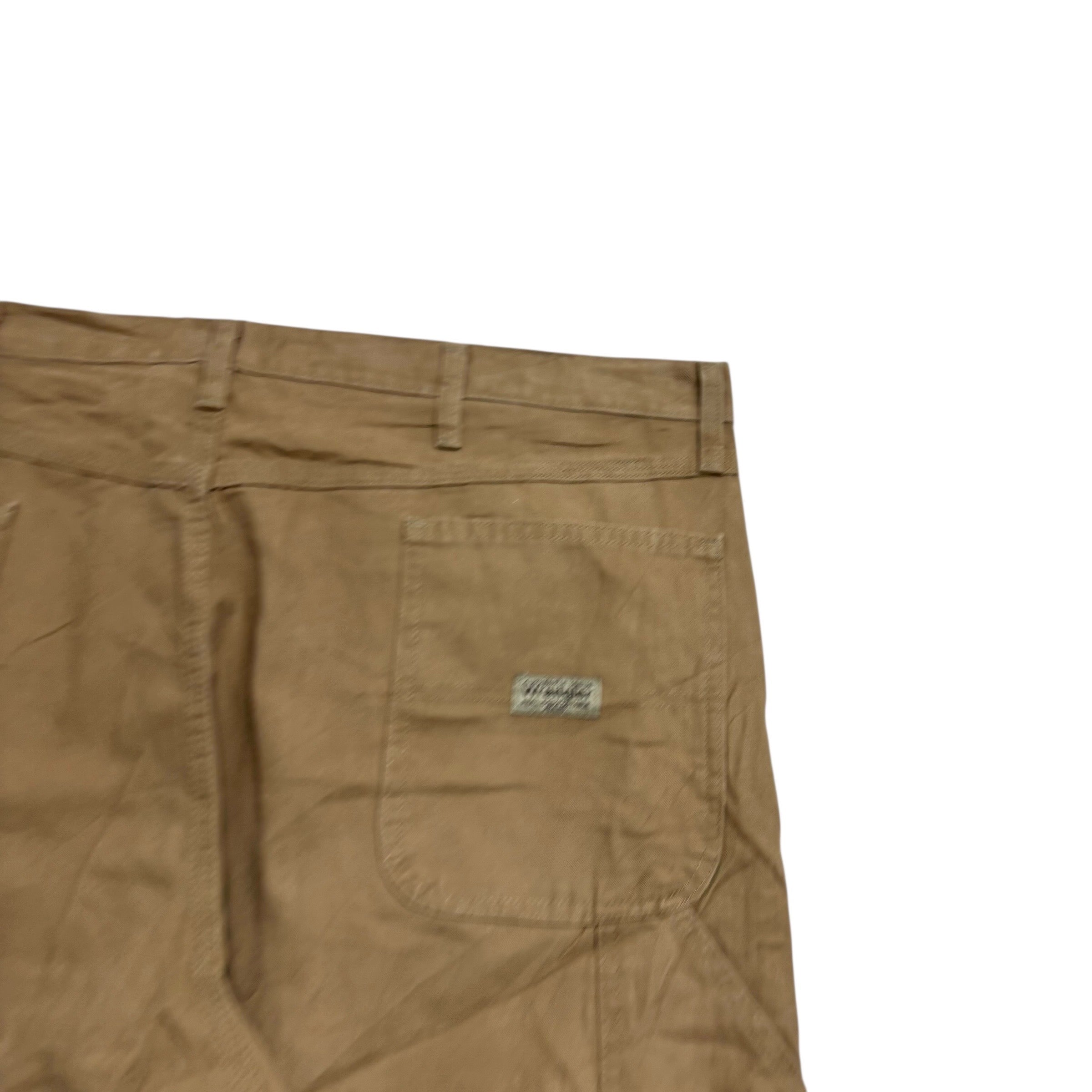 Wrangler Carpenter Pants W42 L32 Mens Tan Relaxed Straight Fit Trousers (E)