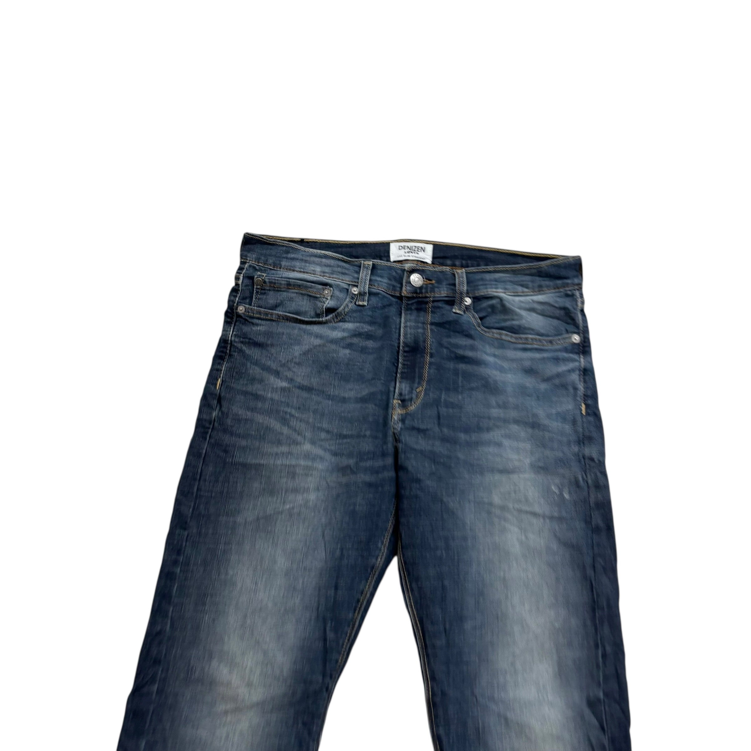 Levis Denizen Jeans W34 L30 Mens Dark Blue Slim Straight Fit Stretch