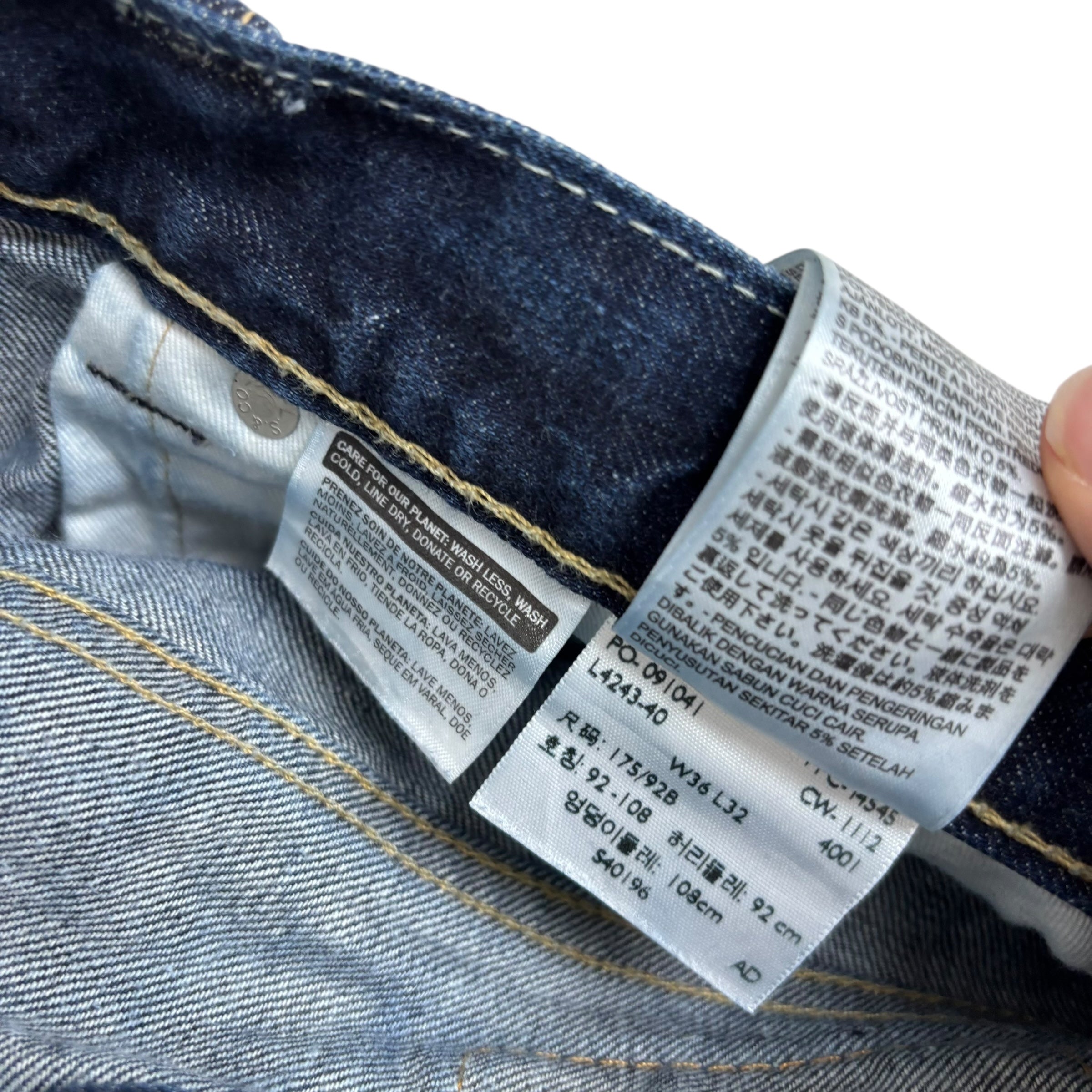 Levis 513 Jeans W36 L32 Mens Dark Blue Slim Straight Fit Denim