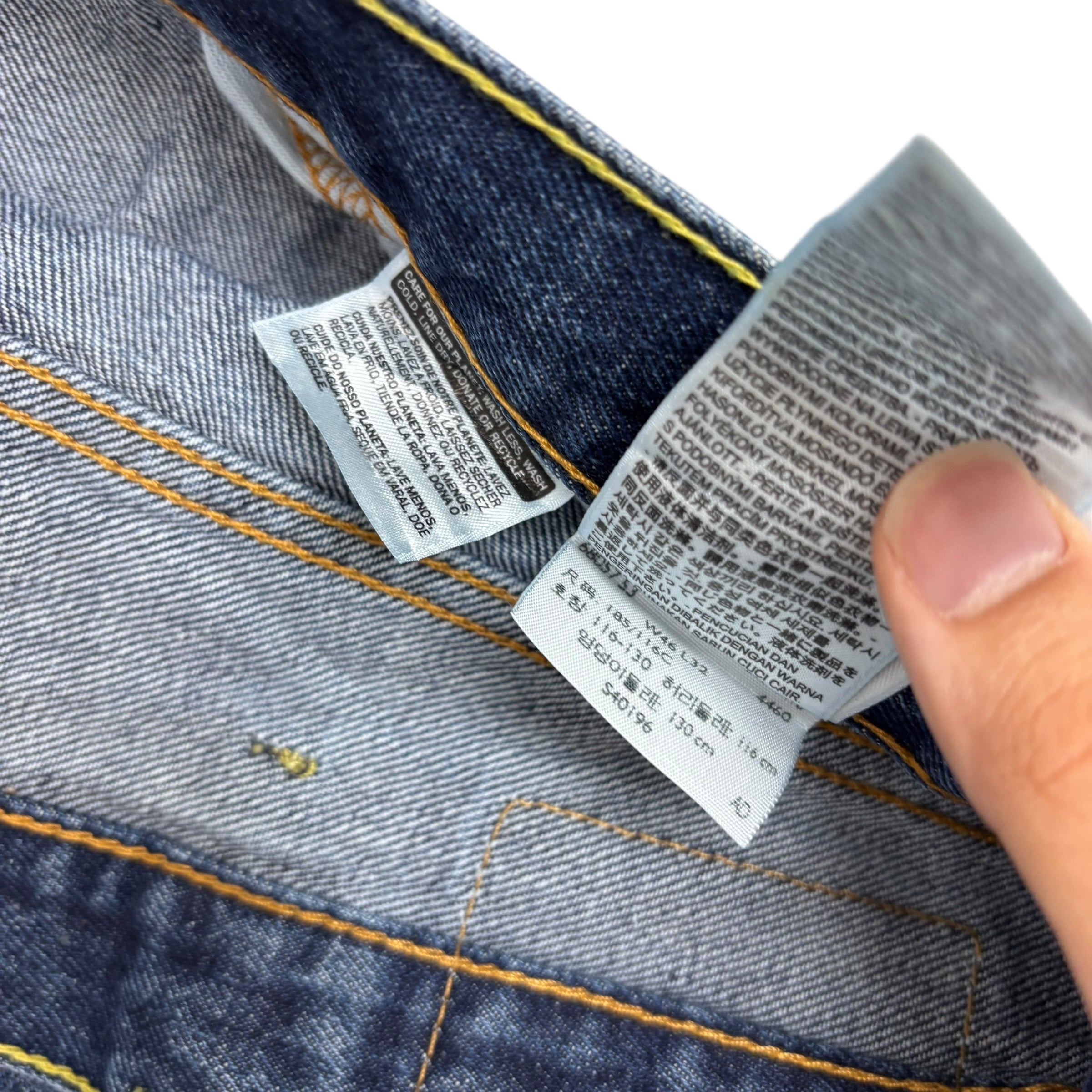 Levis 550 Jeans W46 L32 Mens Mid Blue Baggy Relaxed Straight Fit Denim (E)