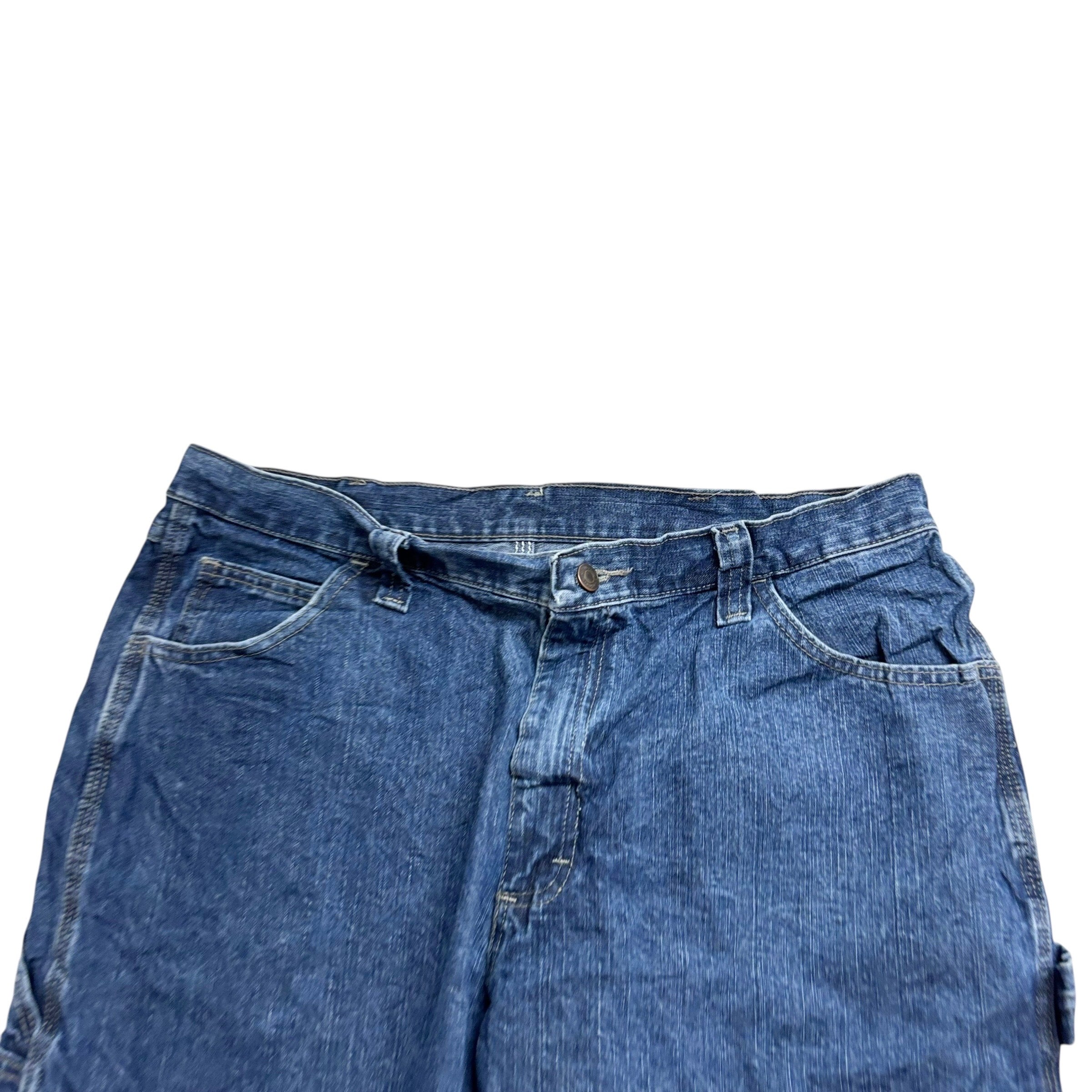 Wrangler Baggy Jorts W36 Mens Mid Blue Carpenter Denim Shorts Relaxed Fit (E)