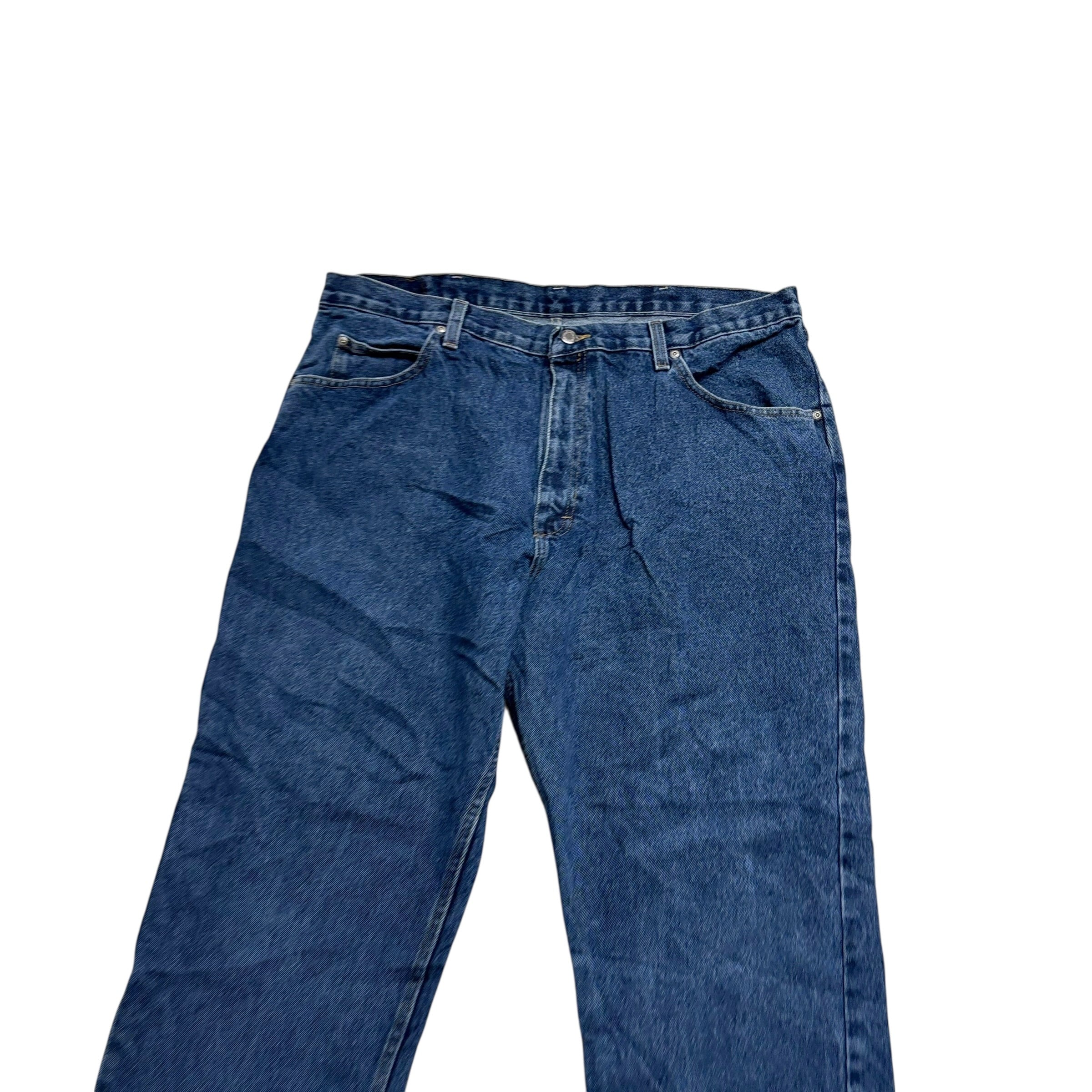 Wrangler Jeans W40 L30 Mens Mid Blue Relaxed Straight Fit Baggy Denim (E)