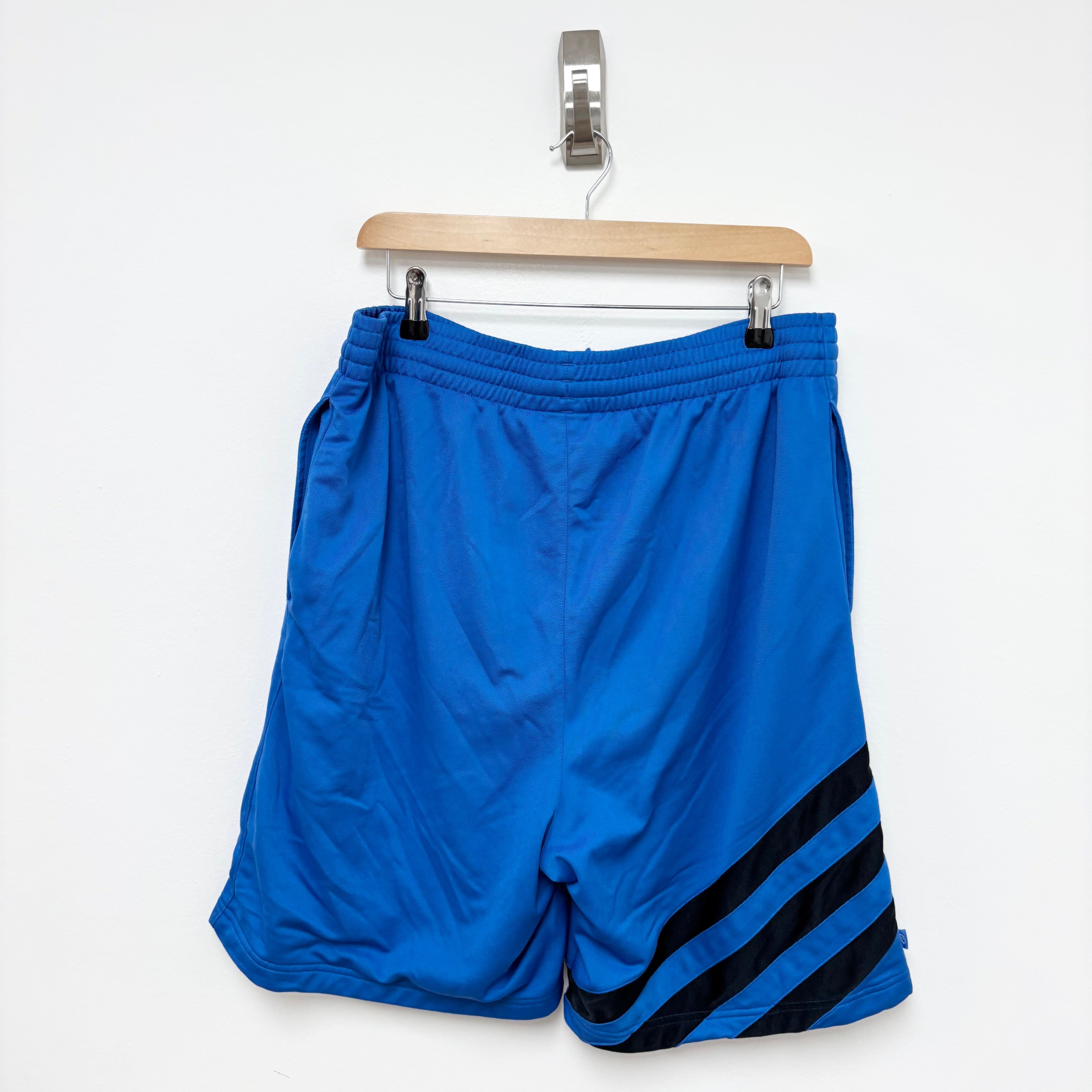 Adidas Shorts Mens Large Blue Sports Running Gym Athletic Pockets Vintage (E)