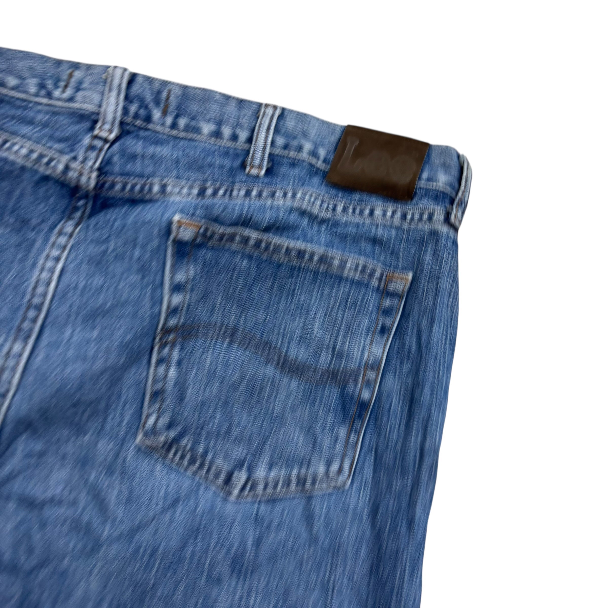 Lee Jeans W42 L30 Mens Mid Blue Regular Straight Fit Denim